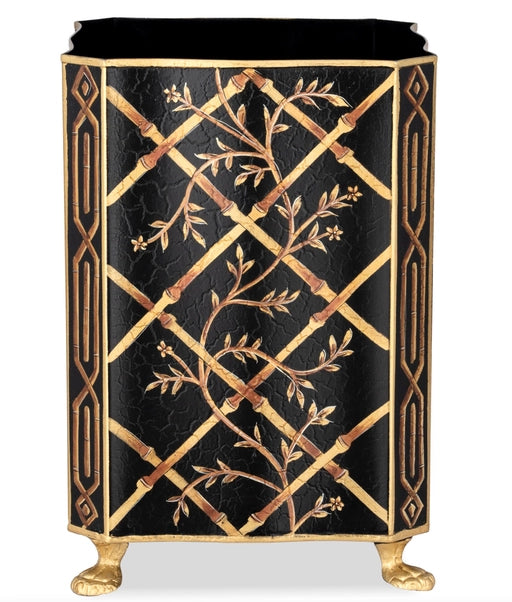 Bamboo/Floral Scalloped Square Wastepaper Basket - The Mayfair Hall