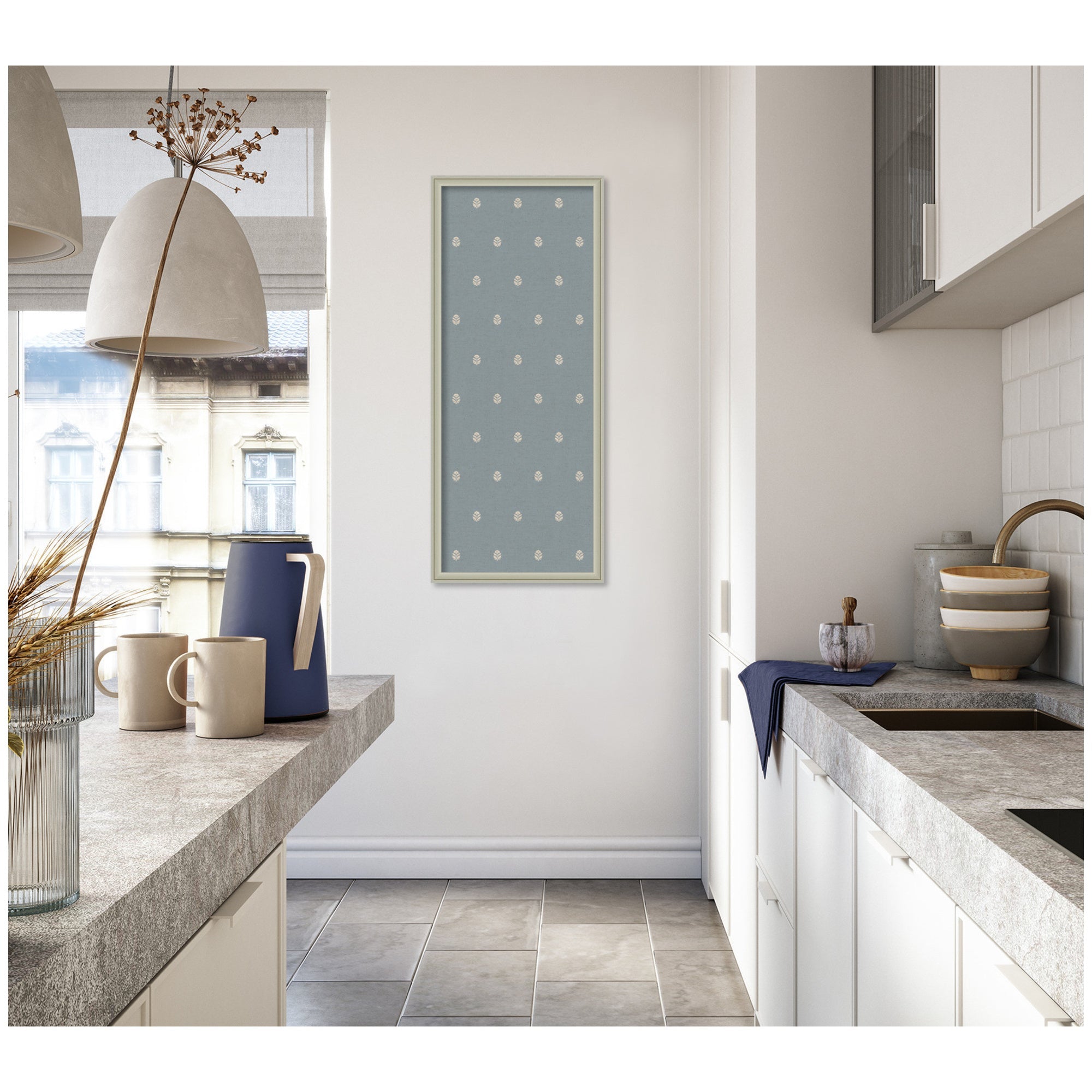 Pinboard Blue Botanical Block Print