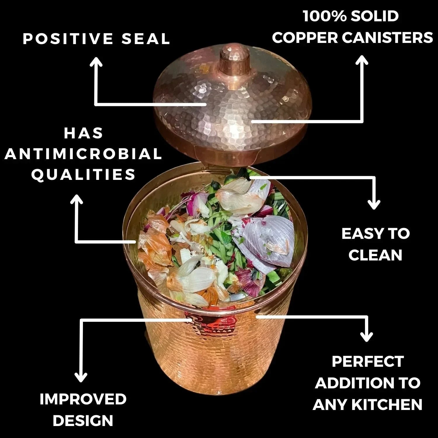 Copper Kitchen Compost Bin (Canisters) - The Mayfair Hall