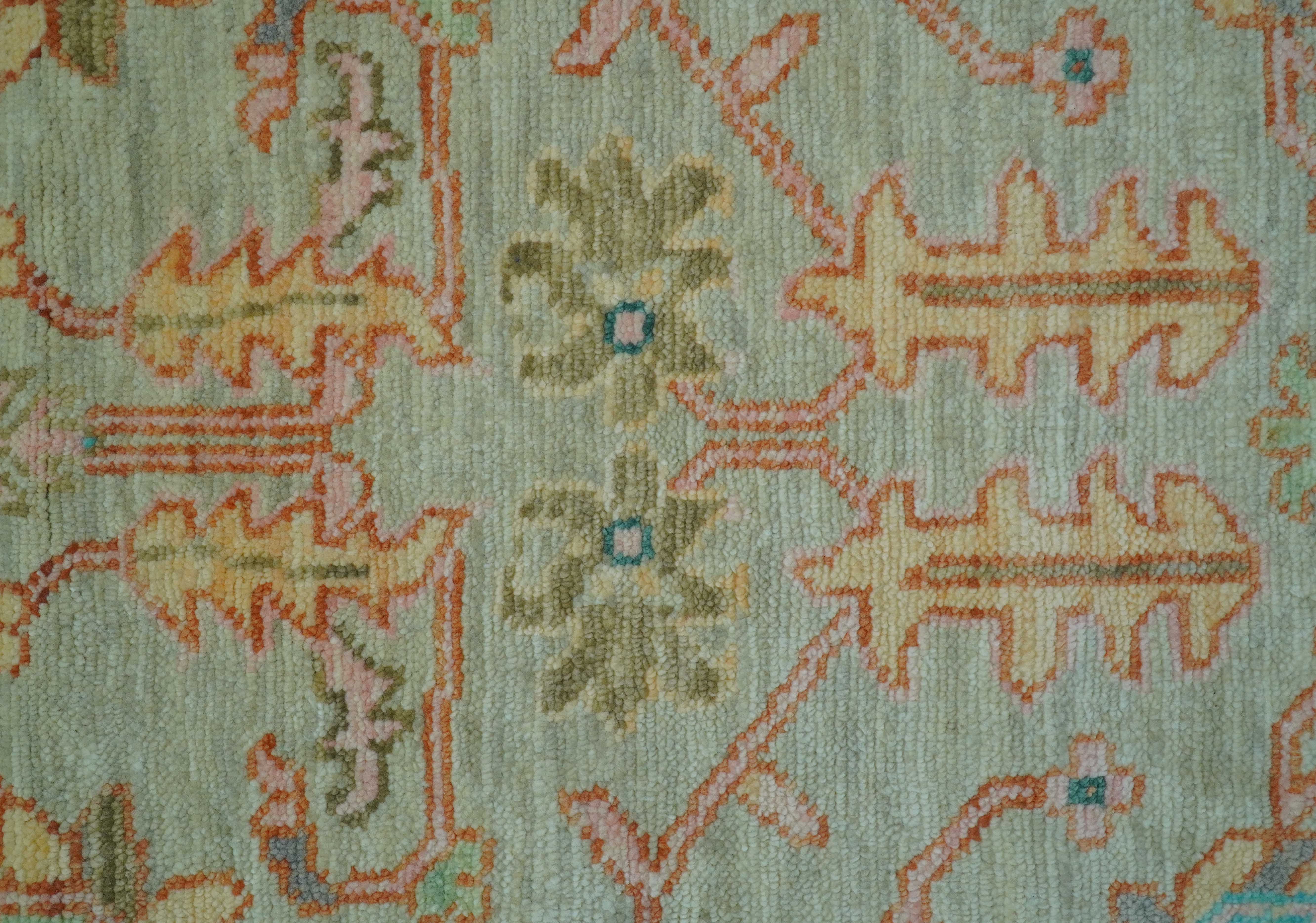 Elaine Custom Made Beige Traditional Design Hand Knotted Wool Rug