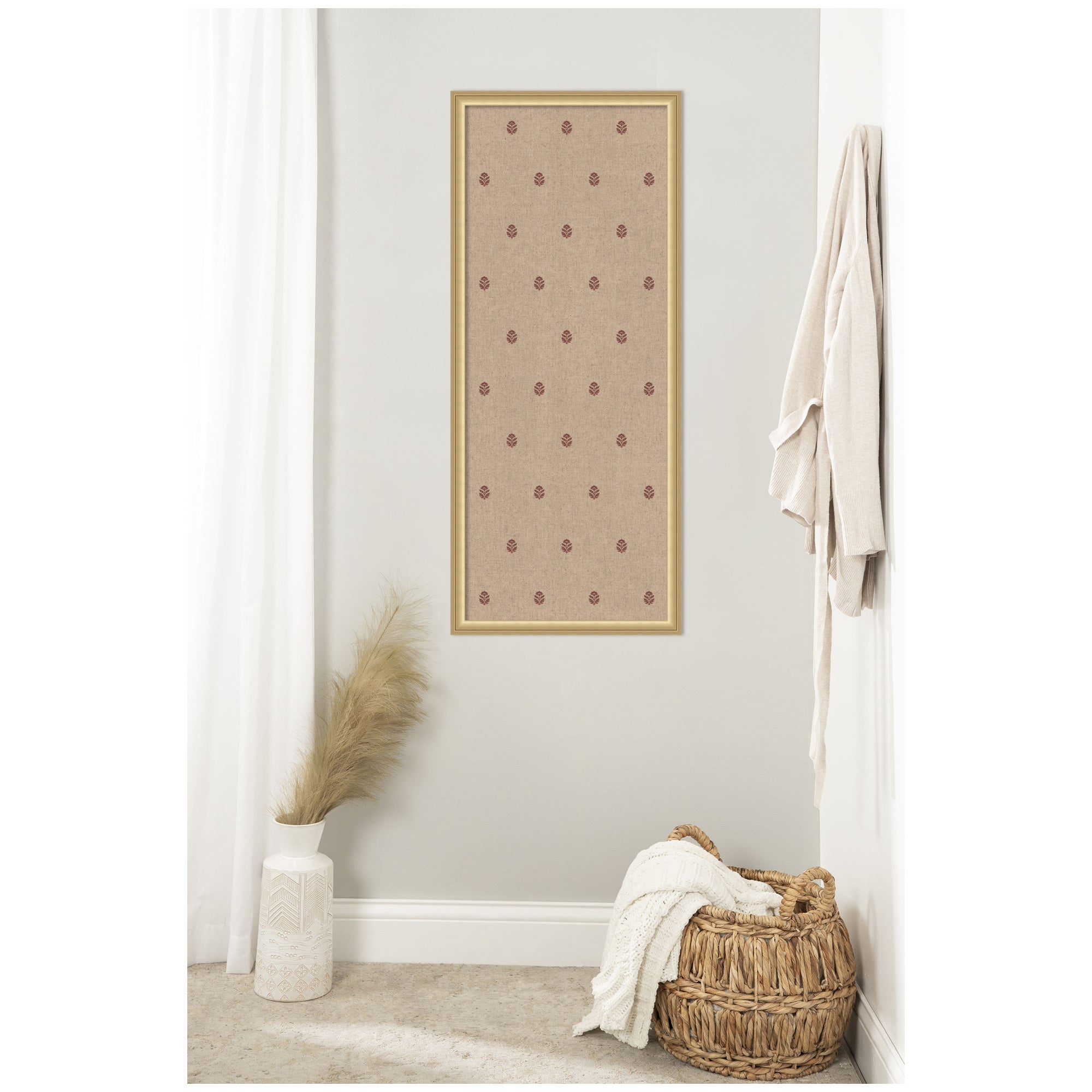 Pinboard Red Botanical Block Print