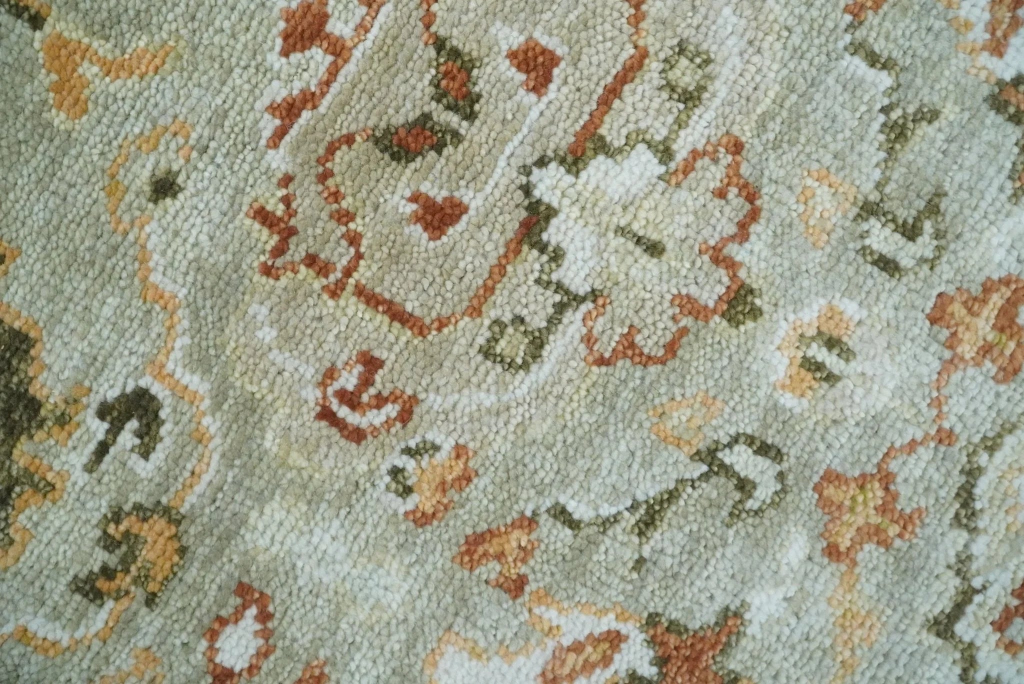 5x8, 6x9, 8x10, 9x12, 10x14 and 12x15 Hand Knotted Antique Peach and Beige Traditional Persian Vintage Oushak Wool Rug | TRDCP755 - The Rug Decor