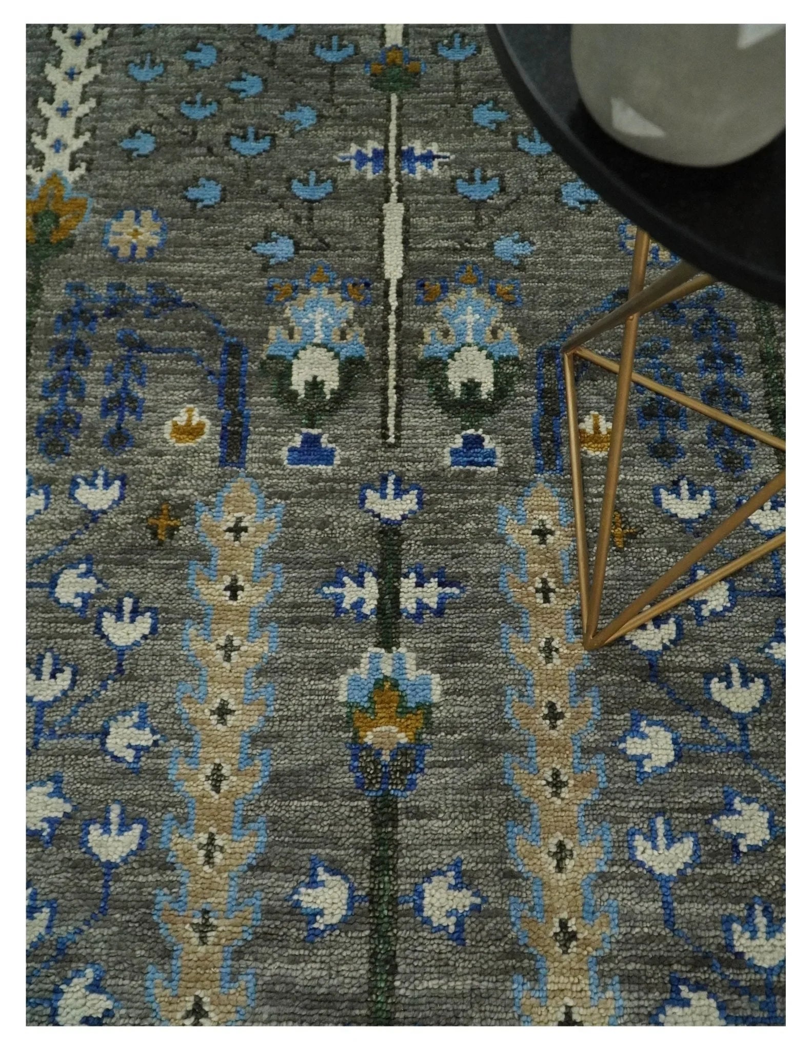 5x8, 6x9, 8x10, 9x12, 10x14 and 12x15 Hand Knotted Charcoal and Ivory Traditional Persian Vintage Heriz Serapi Wool Rug | TRDCP695 - The Rug Decor