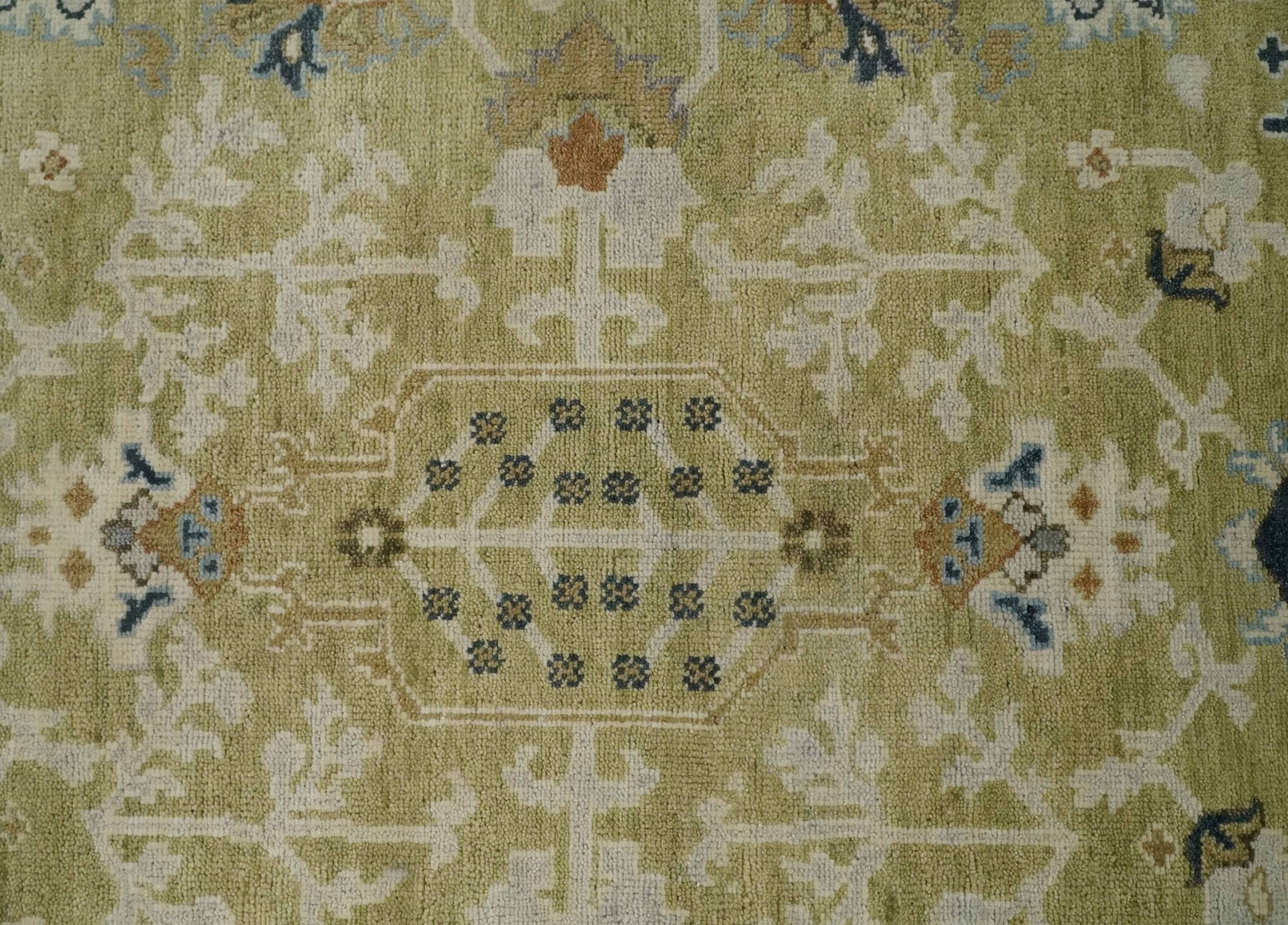 5x8, 6x9, 8x10, 9x12, 10x14 and 12x15 Hand Knotted Olive, Silver and Beige Traditional Persian Vintage Heriz Serapi Wool Rug | TRDCP746 - The Rug Decor