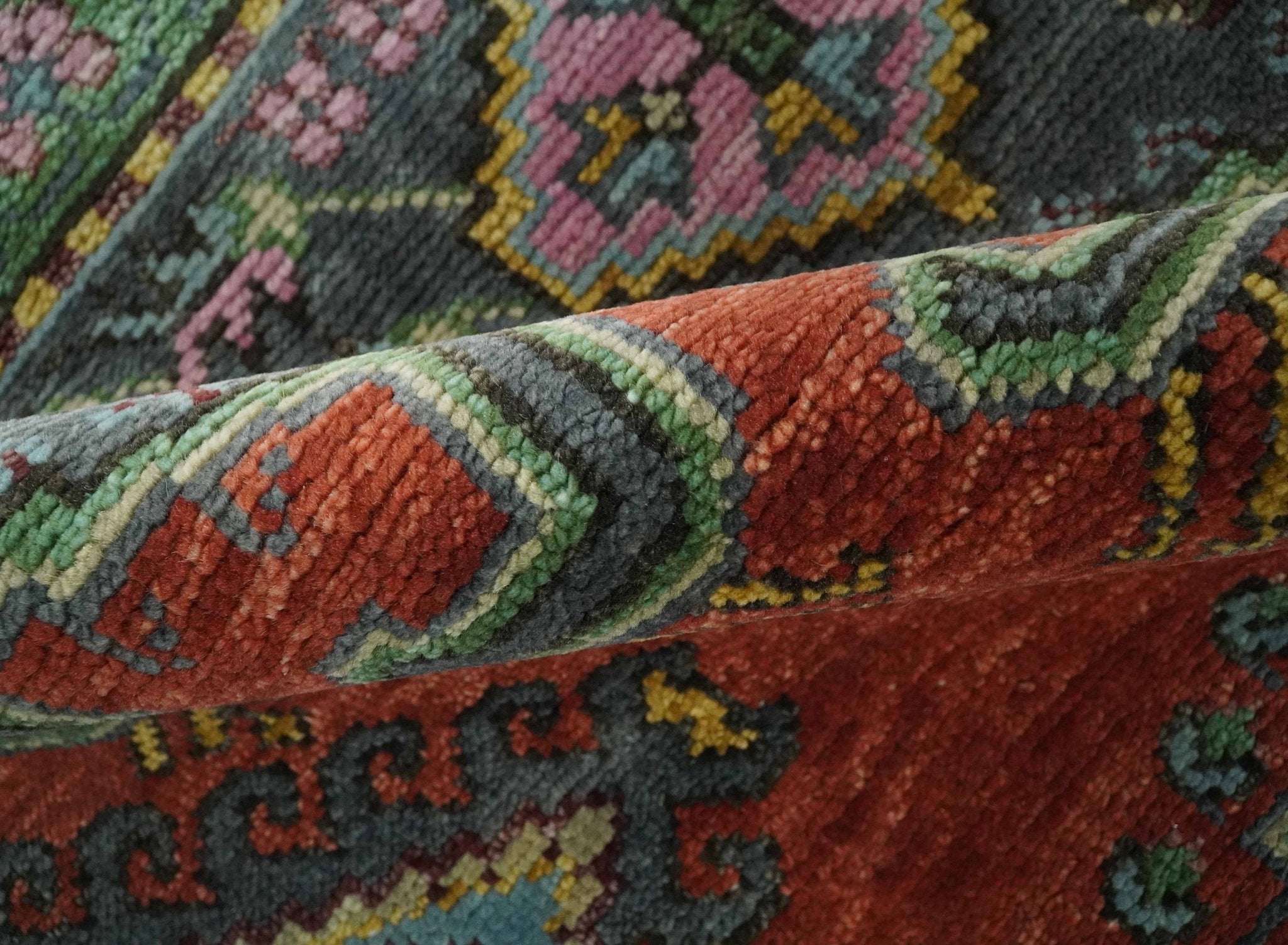 5x8, 6x9, 8x10, 9x12, 10x14 and 12x15 Hand Knotted Red, Blue and Olive Traditional Antique Persian Wool Area Rug | TRDCP914810 - The Rug Decor