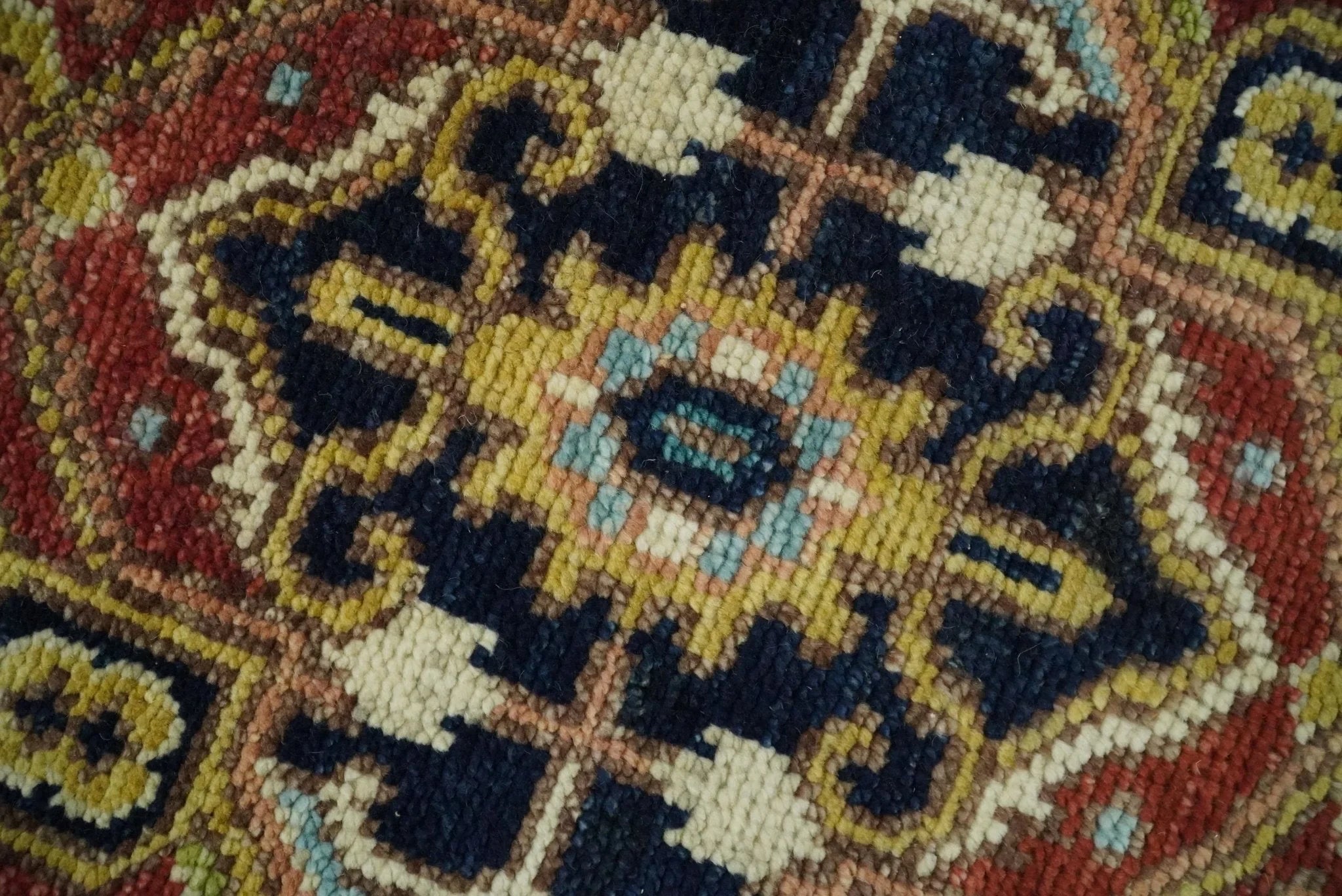 5x8 and 6x9 Blue and Rust Hand Knotted Wool Antique Vintage Persian Area Rug | TRDCP192 - The Rug Decor