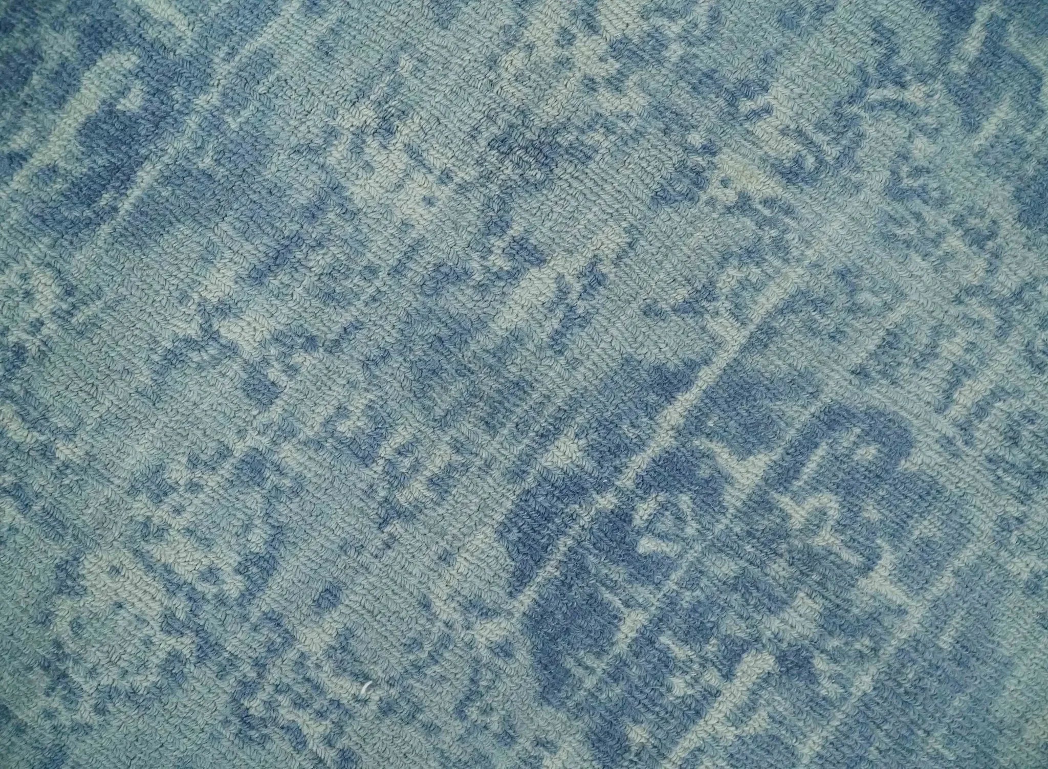 5x8 Ivory and Blue Traditional Ikat design Hand Tufted Wool Area Rug - The Mayfair Hall