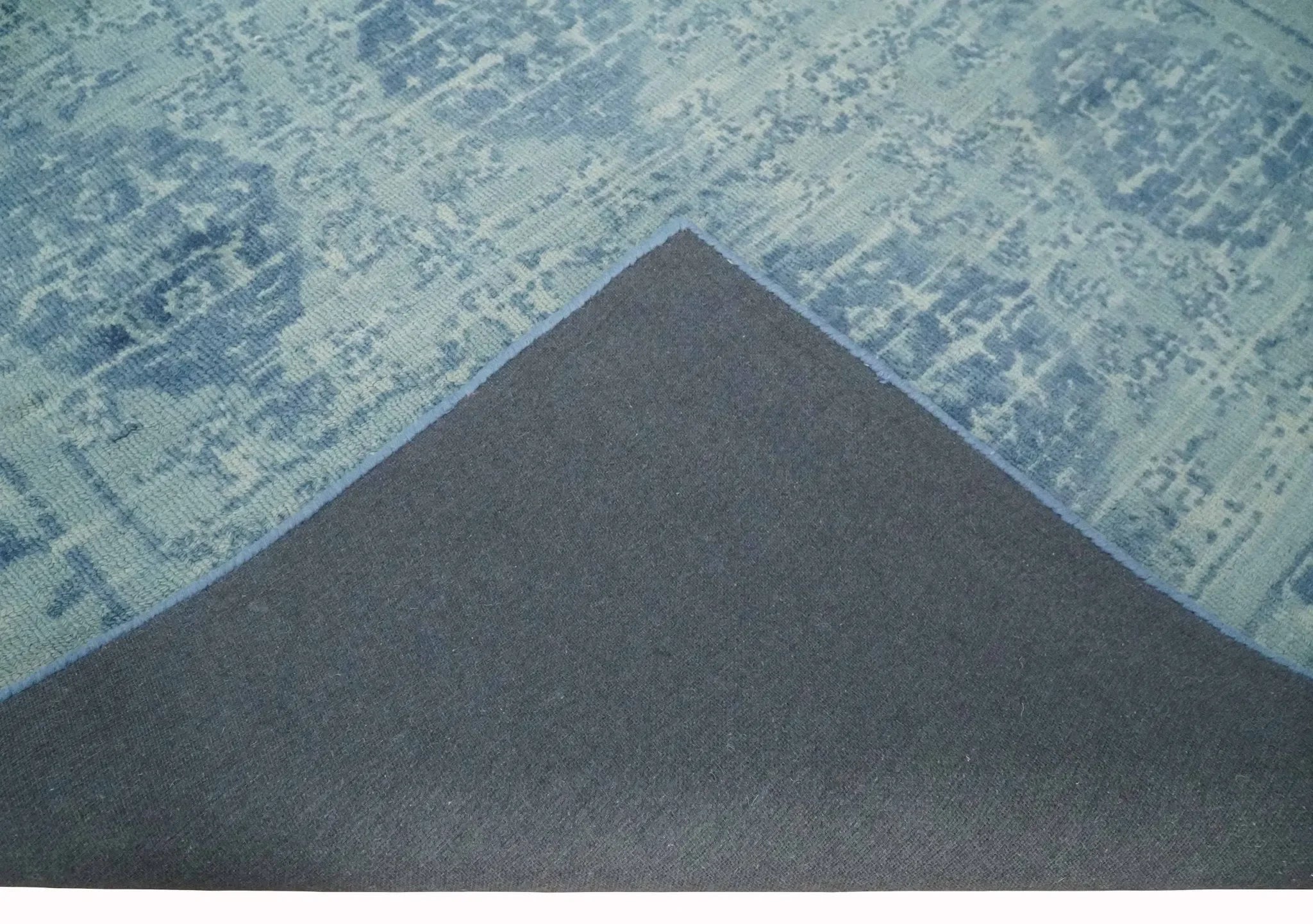 5x8 Ivory and Blue Traditional Ikat design Hand Tufted Wool Area Rug - The Mayfair Hall