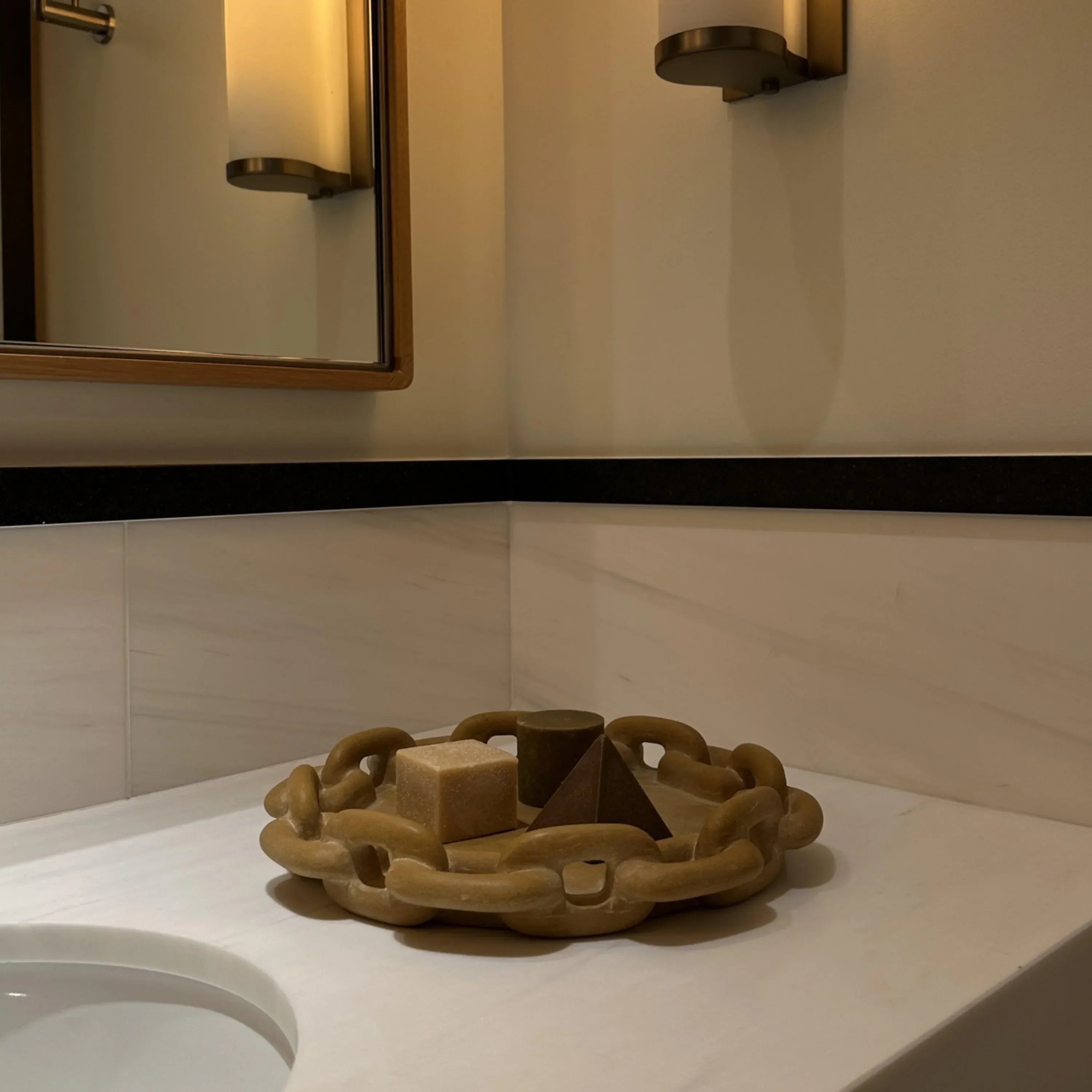 Marble Chain Tray in Honeycomb - The Mayfair Hall