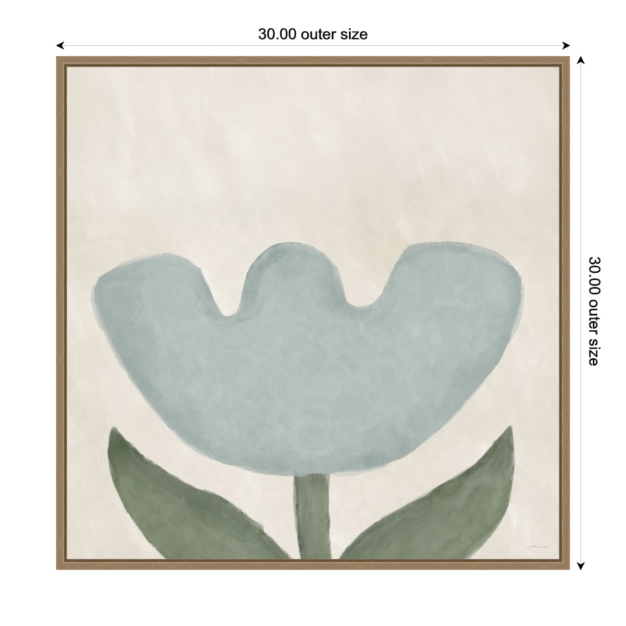 Blue Flower by Gabrielly Guedes Framed Canvas Wall Art Print