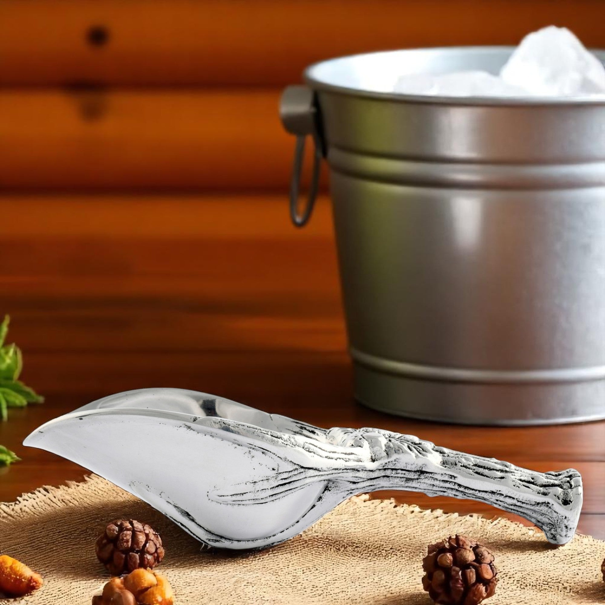 Antler and Oak Leaf Ice Scoop