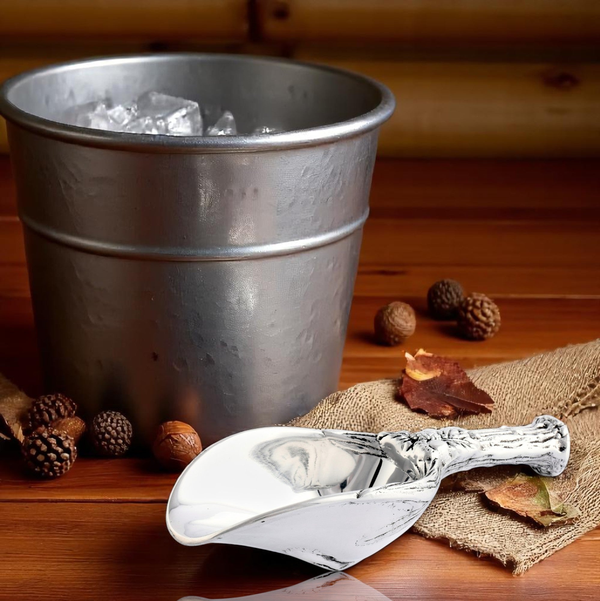 Antler and Oak Leaf Ice Scoop