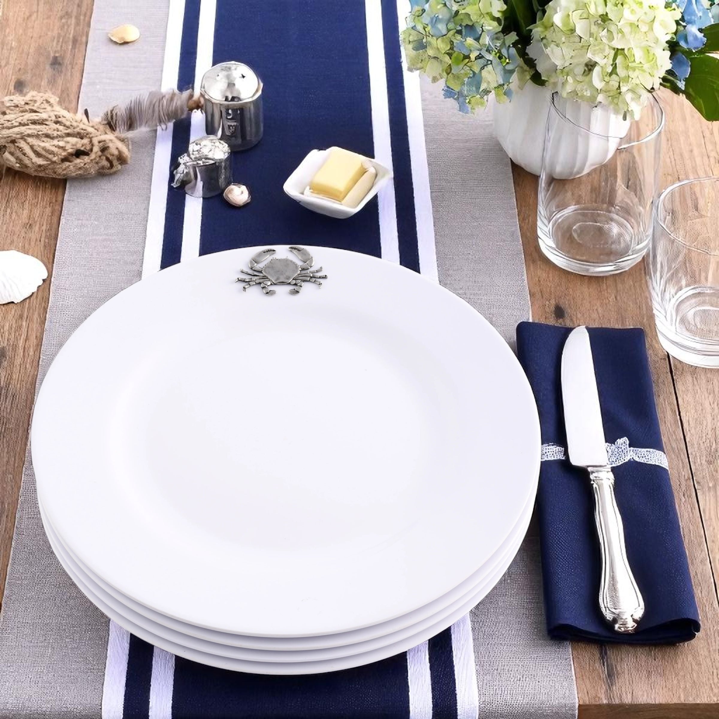 Crab Melamine Lunch Plates - Set of 4