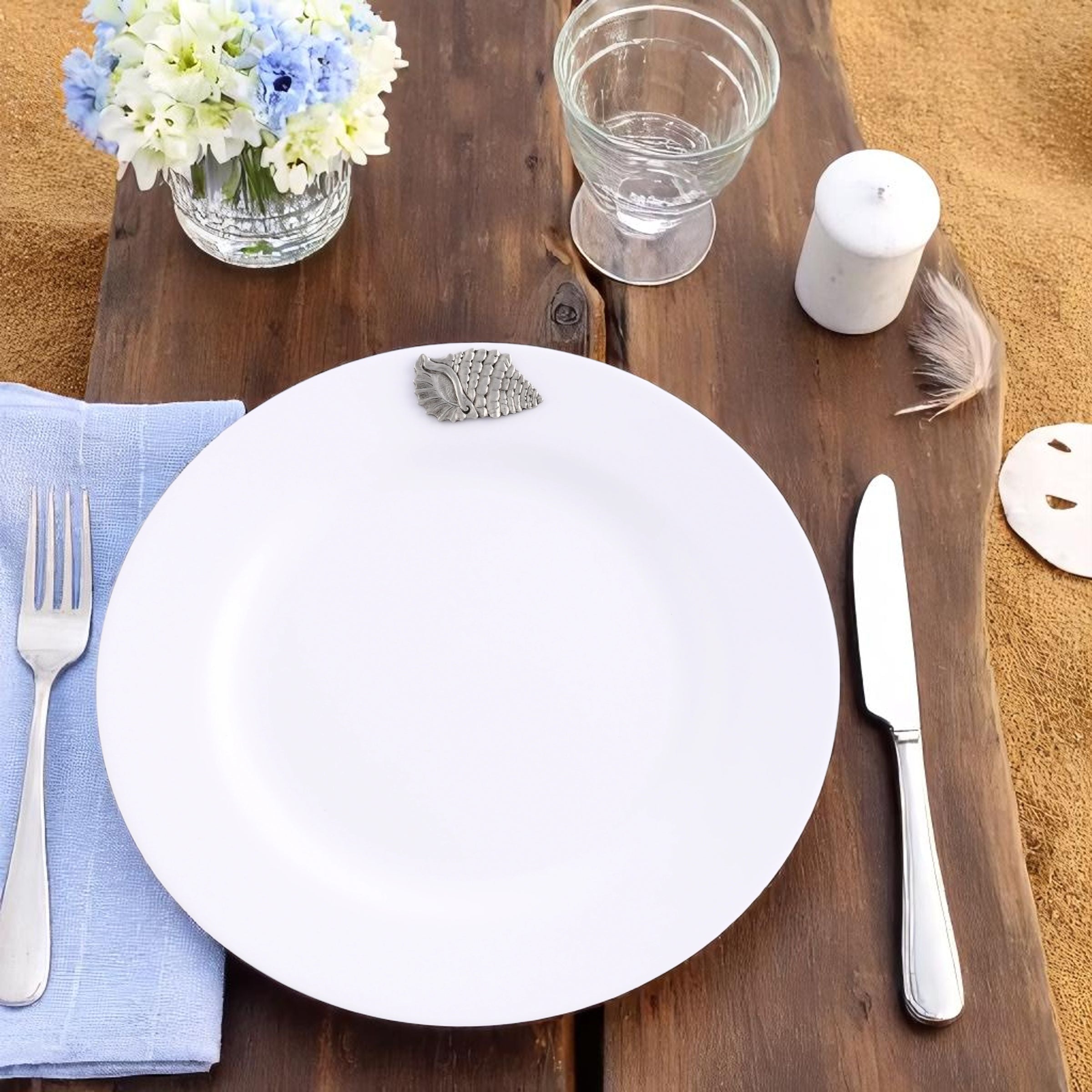 Sea Shell Melamine Lunch Plates - Set of 4