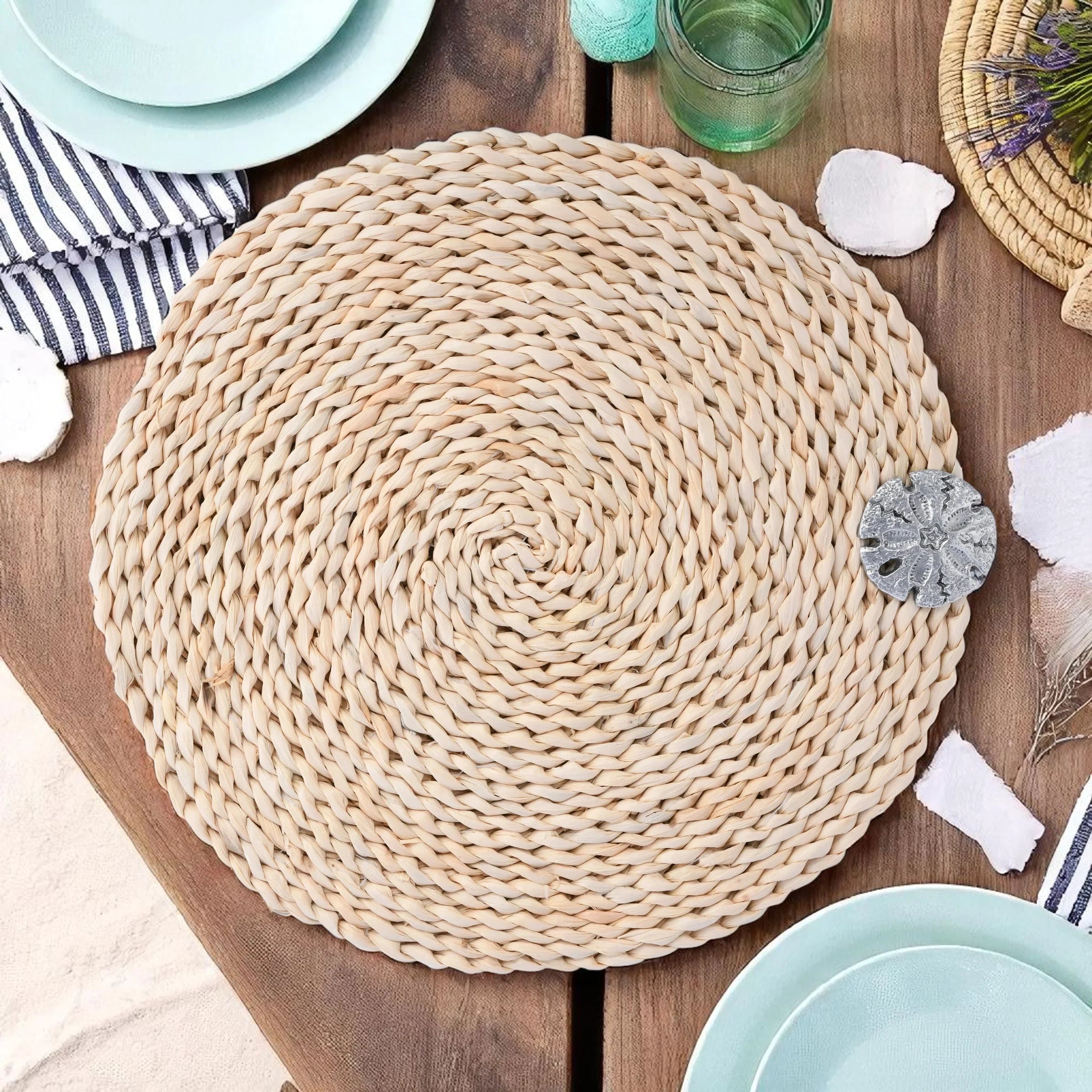 Sand Dollar Twisted Seagrass Placemats (Set of 4)