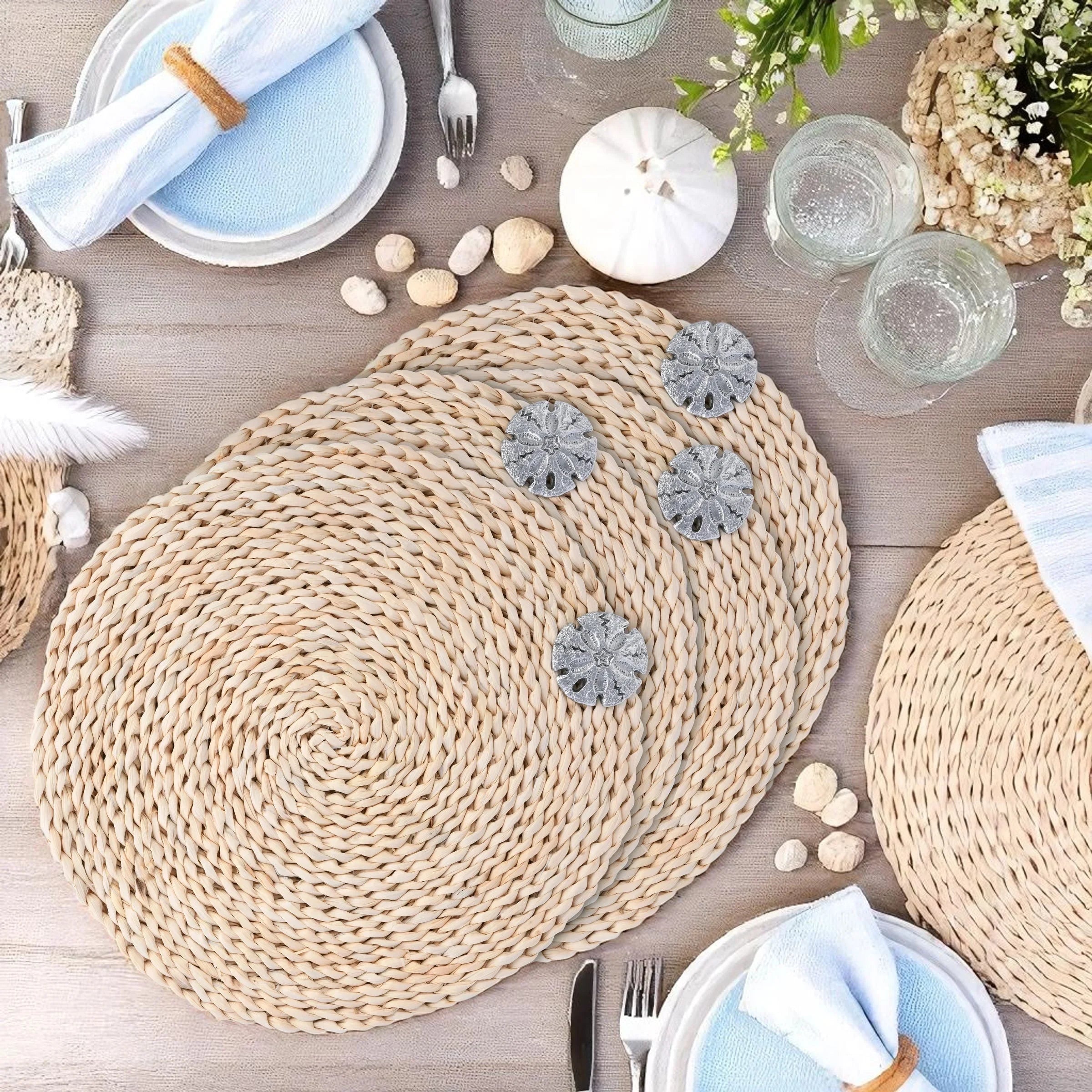 Sand Dollar Twisted Seagrass Placemats (Set of 4)