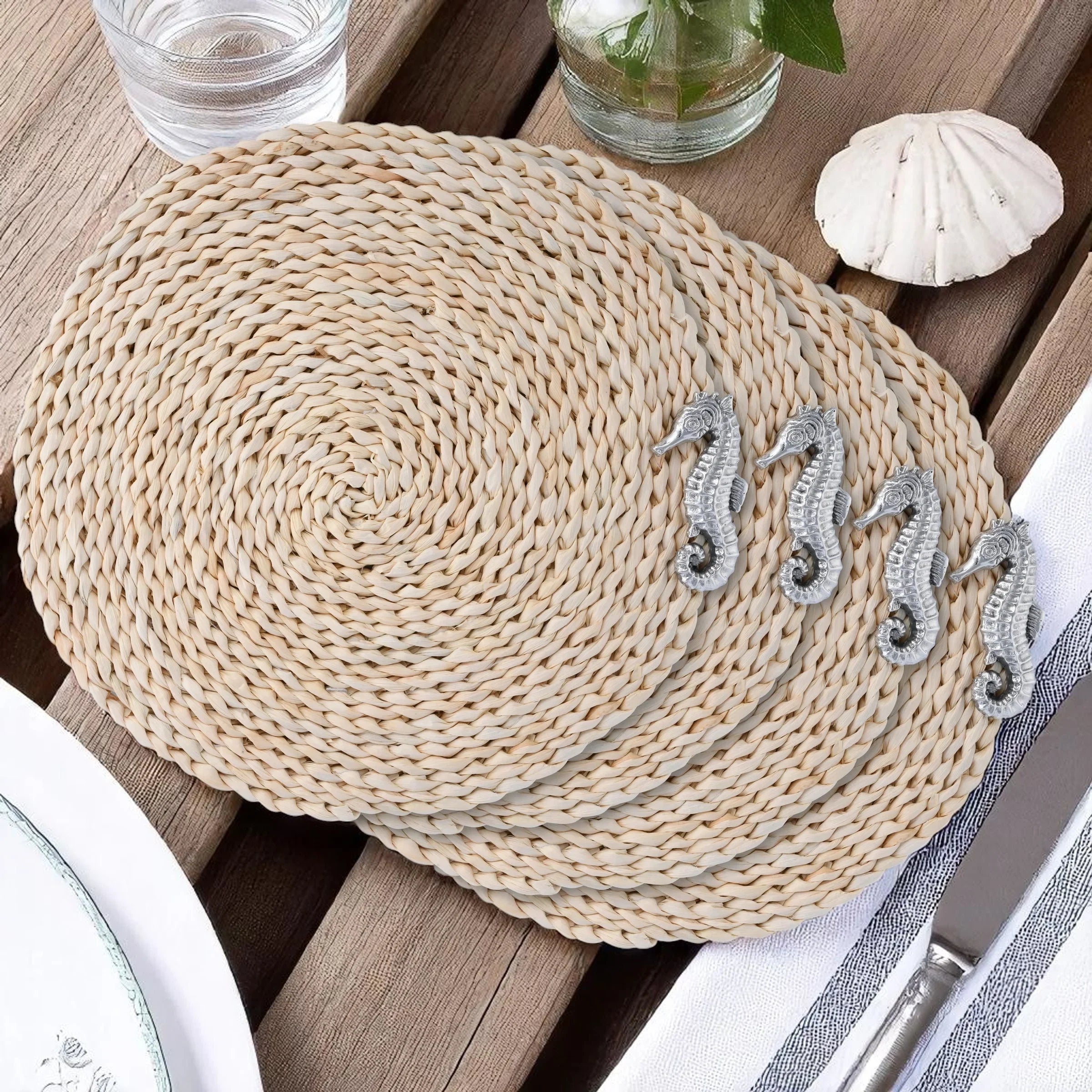 Sea Horse Twisted Seagrass Placemats (Set of 4)