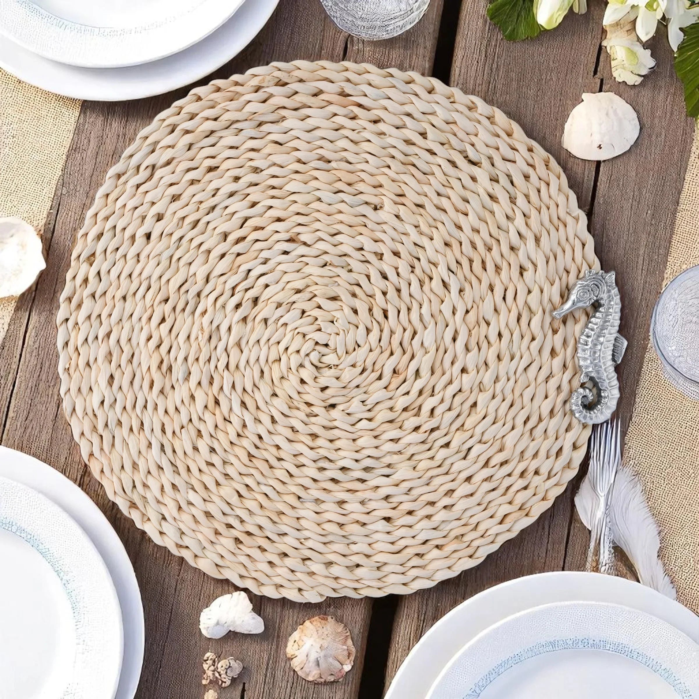 Sea Horse Twisted Seagrass Placemats (Set of 4)