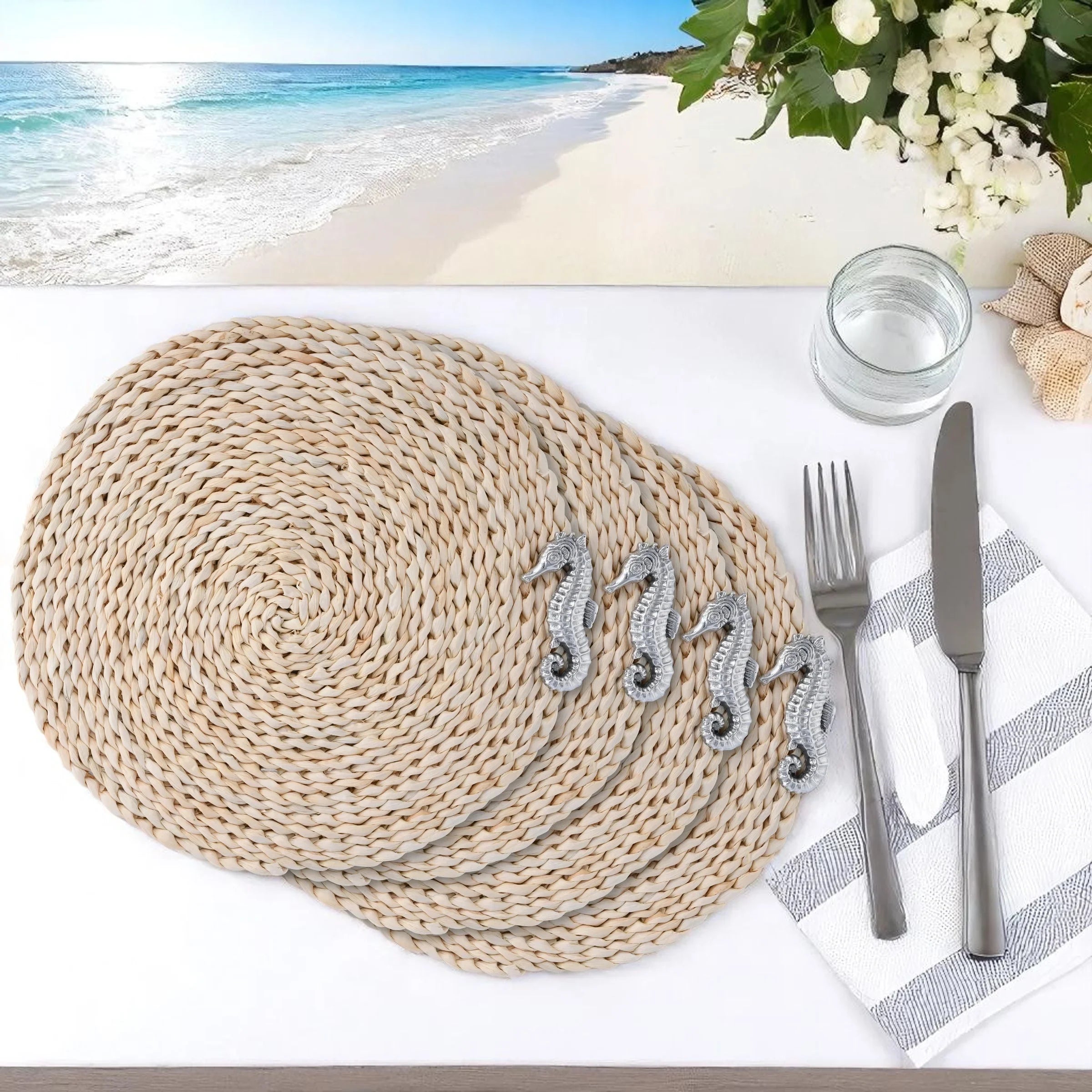 Sea Horse Twisted Seagrass Placemats (Set of 4)