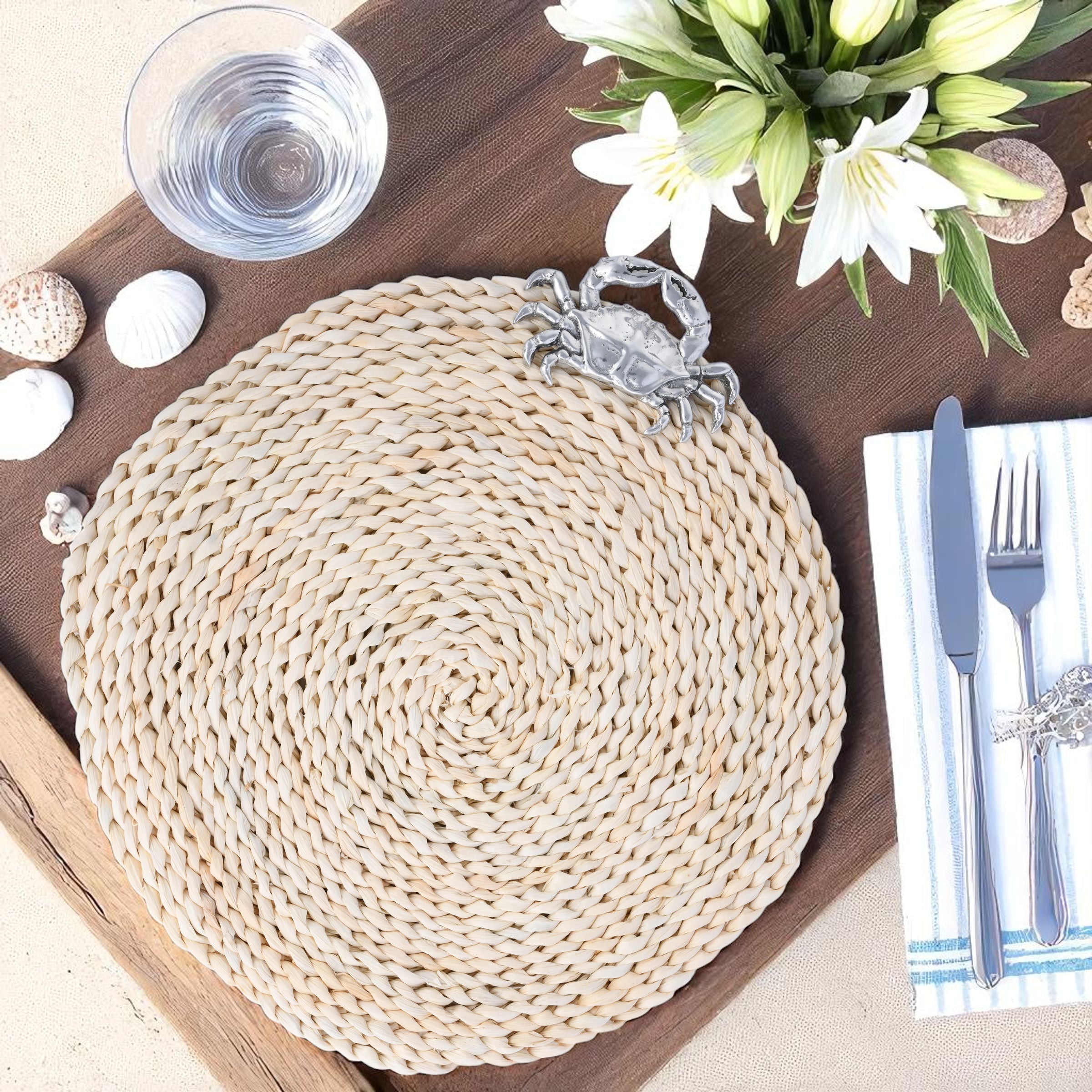 Crab Twisted Seagrass Placemats (Set of 4)
