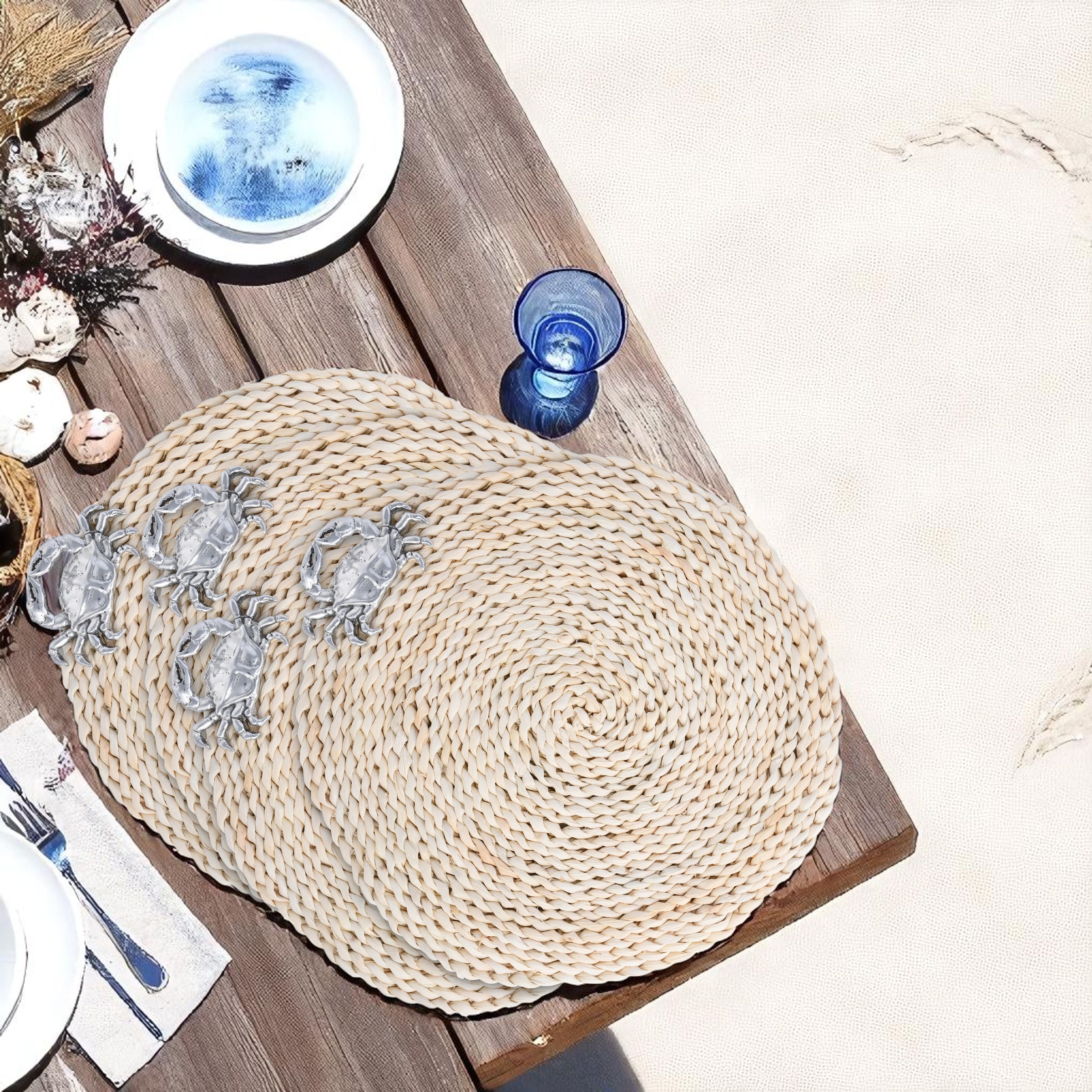 Crab Twisted Seagrass Placemats (Set of 4)