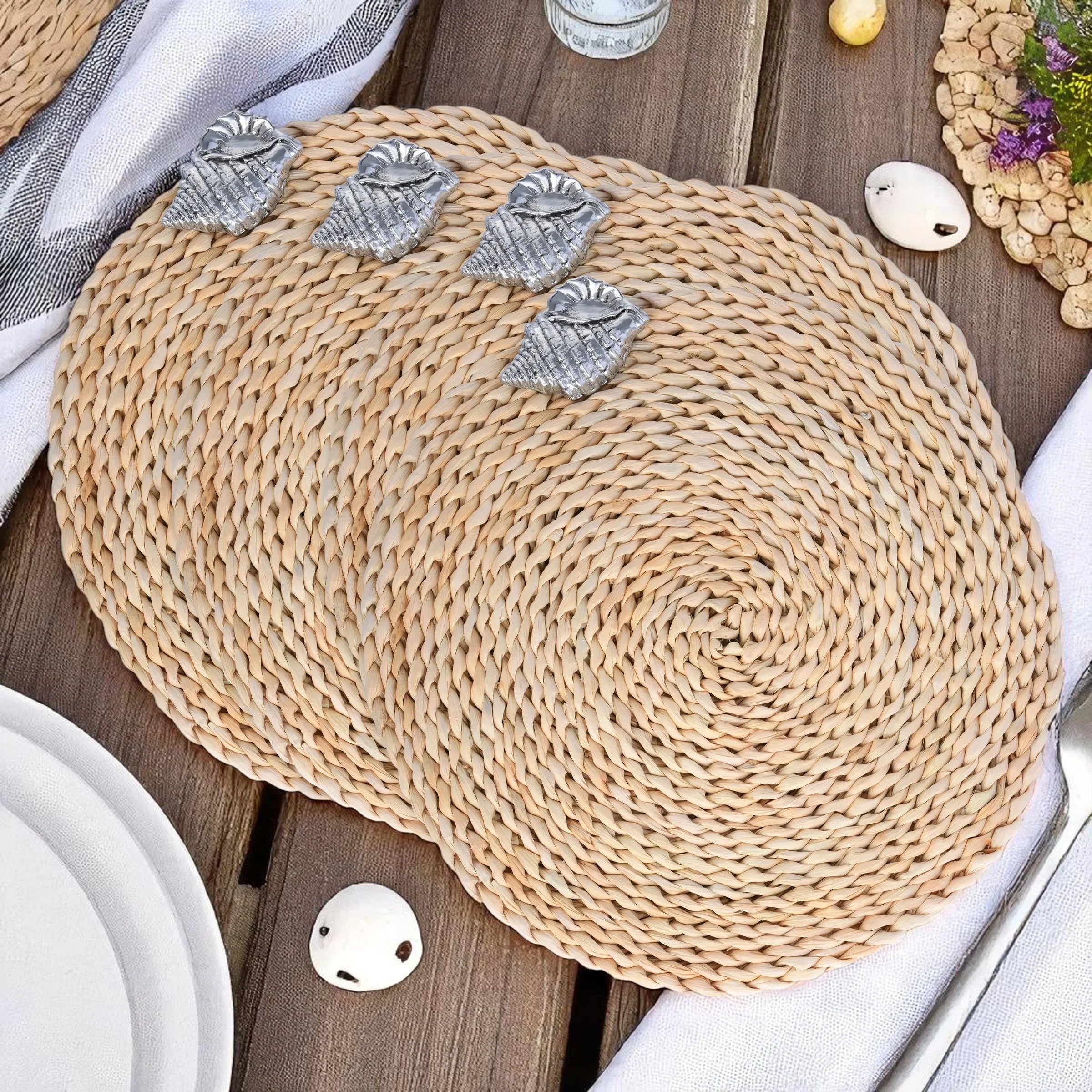 Sea Shell Twisted Seagrass Placemats (Set of 4)