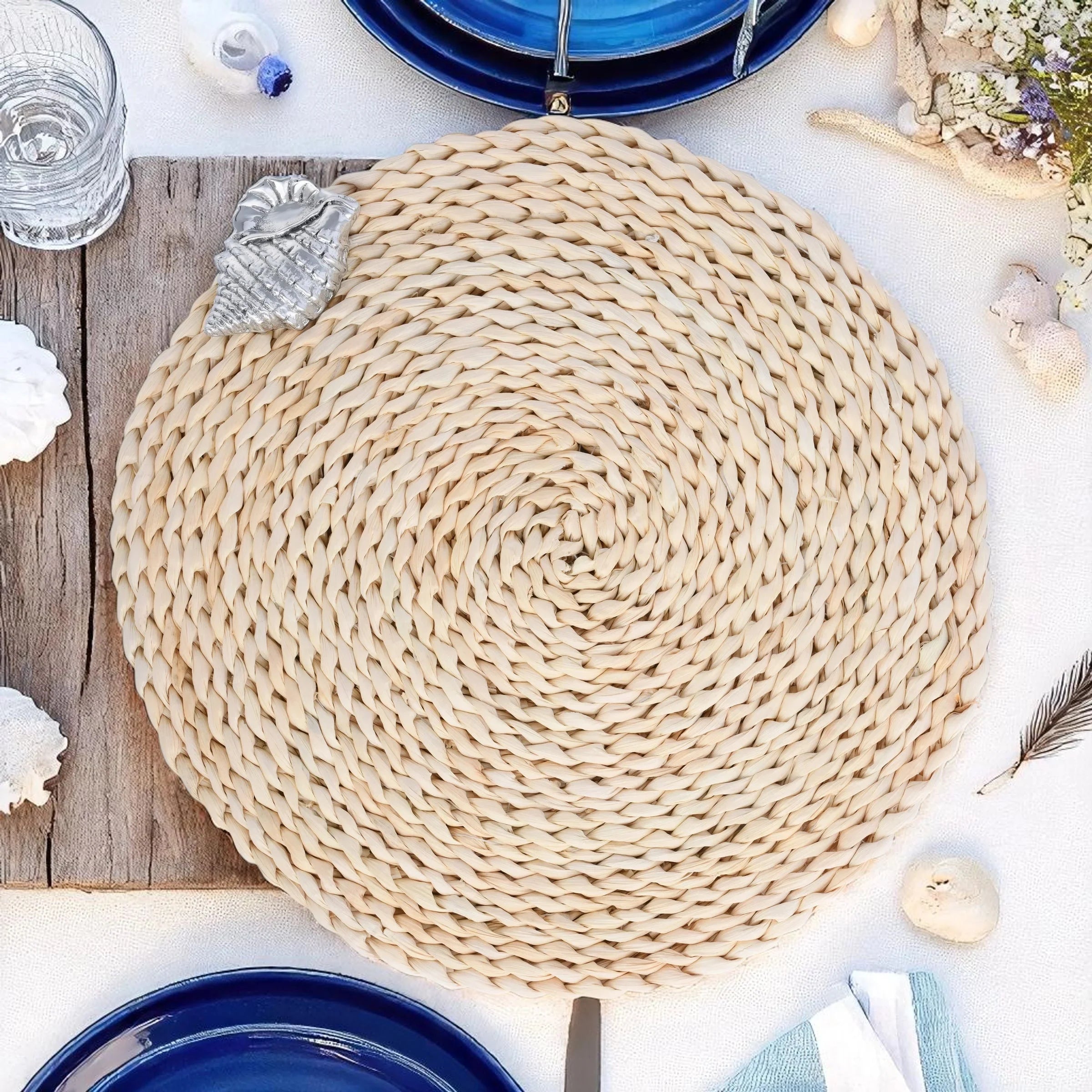 Sea Shell Twisted Seagrass Placemats (Set of 4)