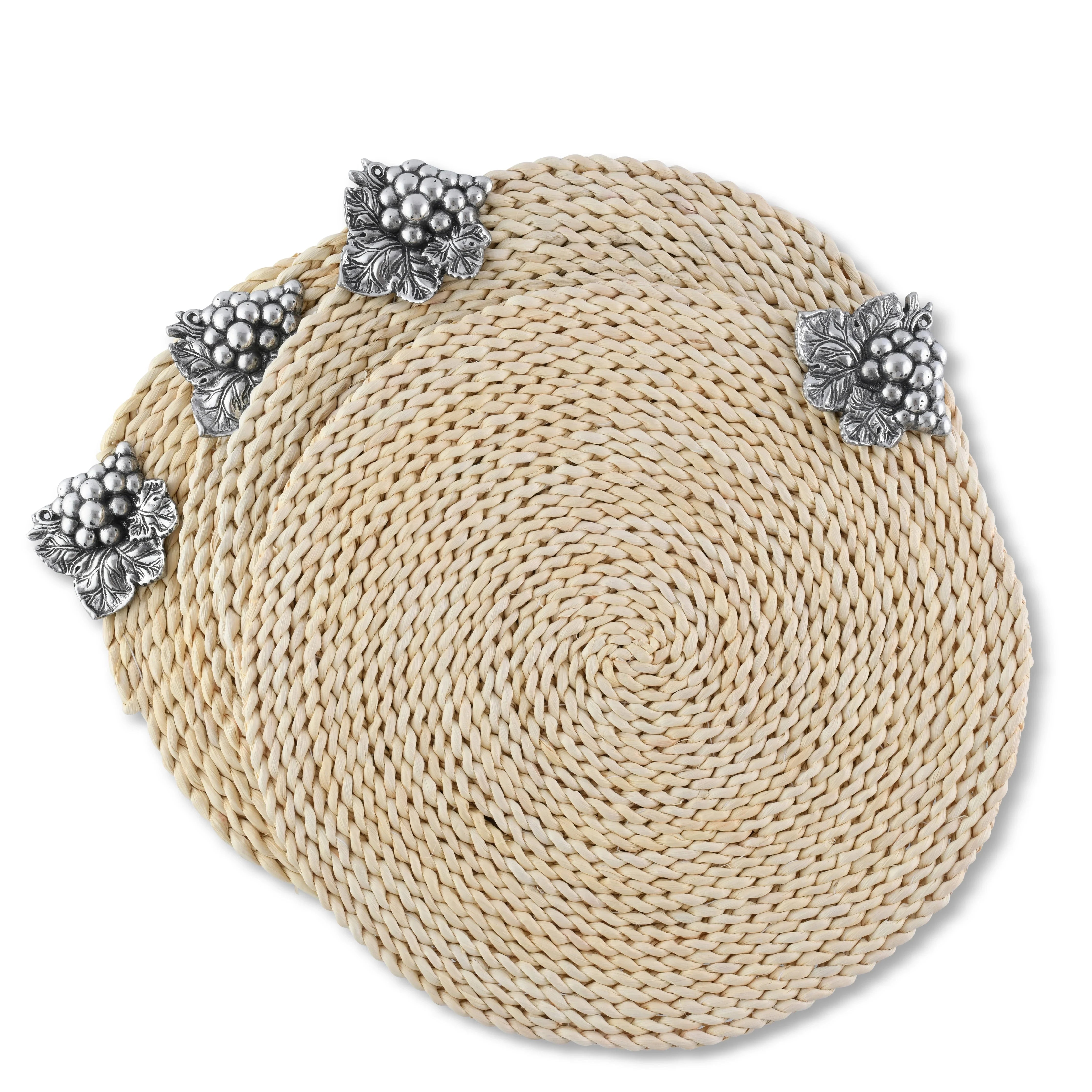 Grape Twisted Seagrass Placemats (Set of 4)