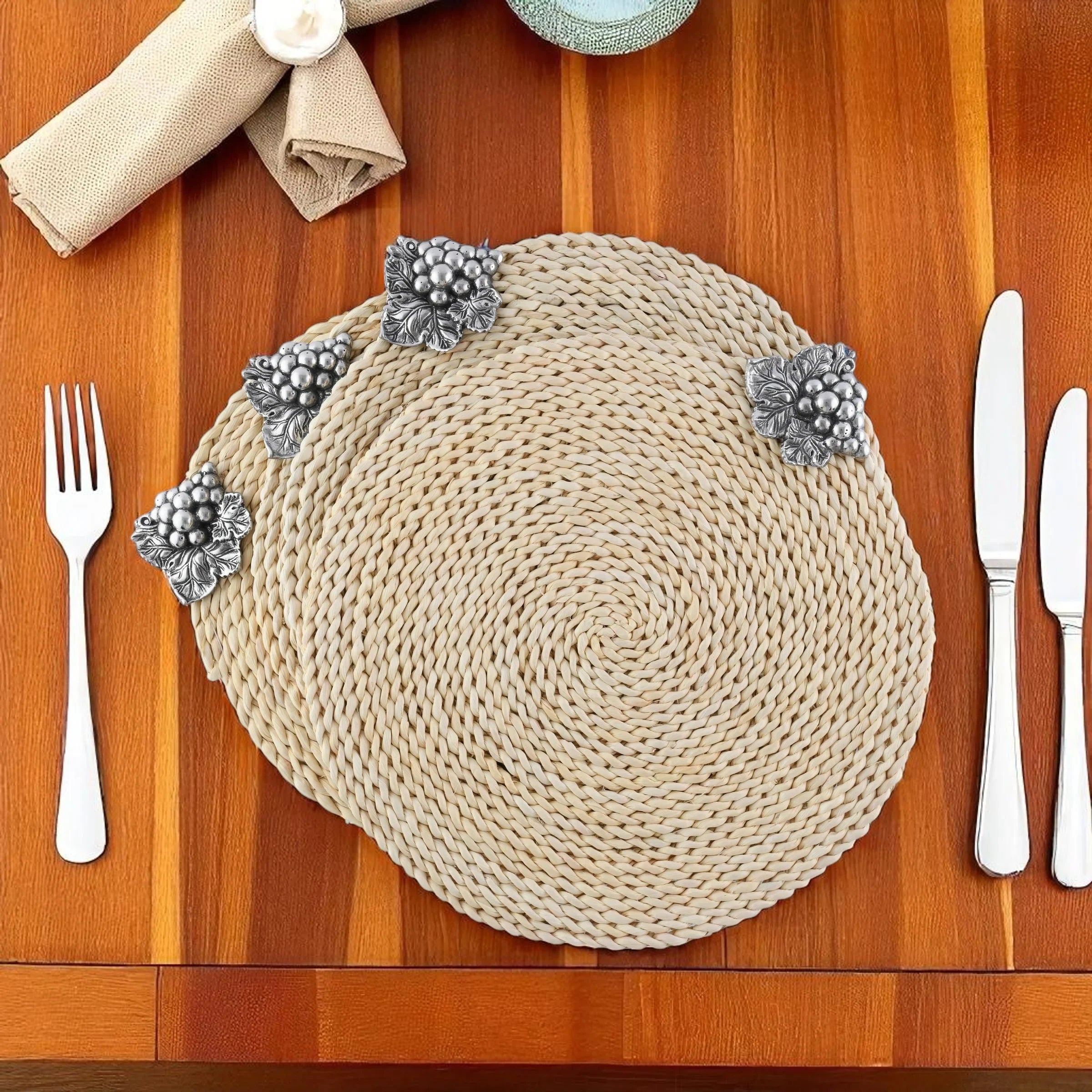 Grape Twisted Seagrass Placemats (Set of 4)