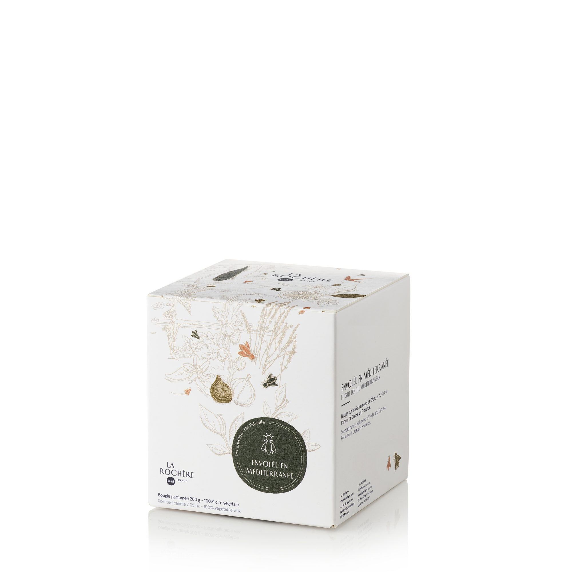 Scented Candle in Cedar with Bee Motif