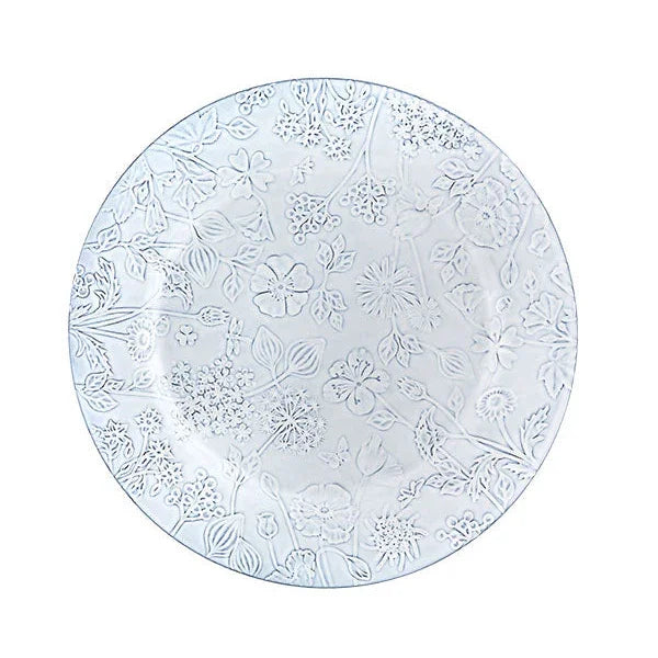 Flora Earthenware Charger Plate in White - The Mayfair Hall
