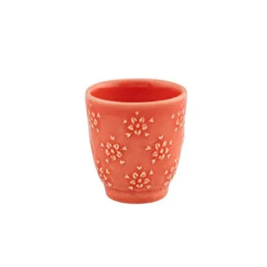 Flora Earthenware Coffee Cup in Salmon (Set of 4) - The Mayfair Hall