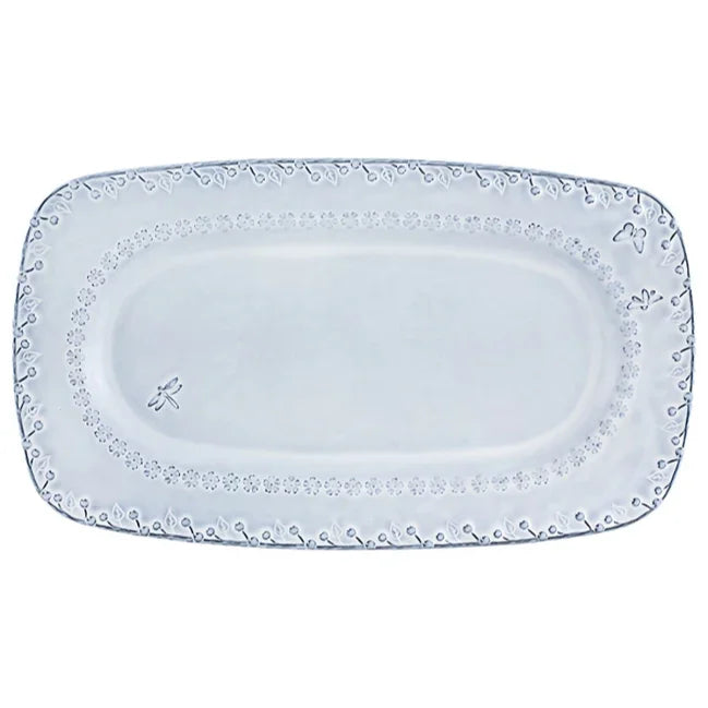 Flora Earthenware Platter in White - The Mayfair Hall