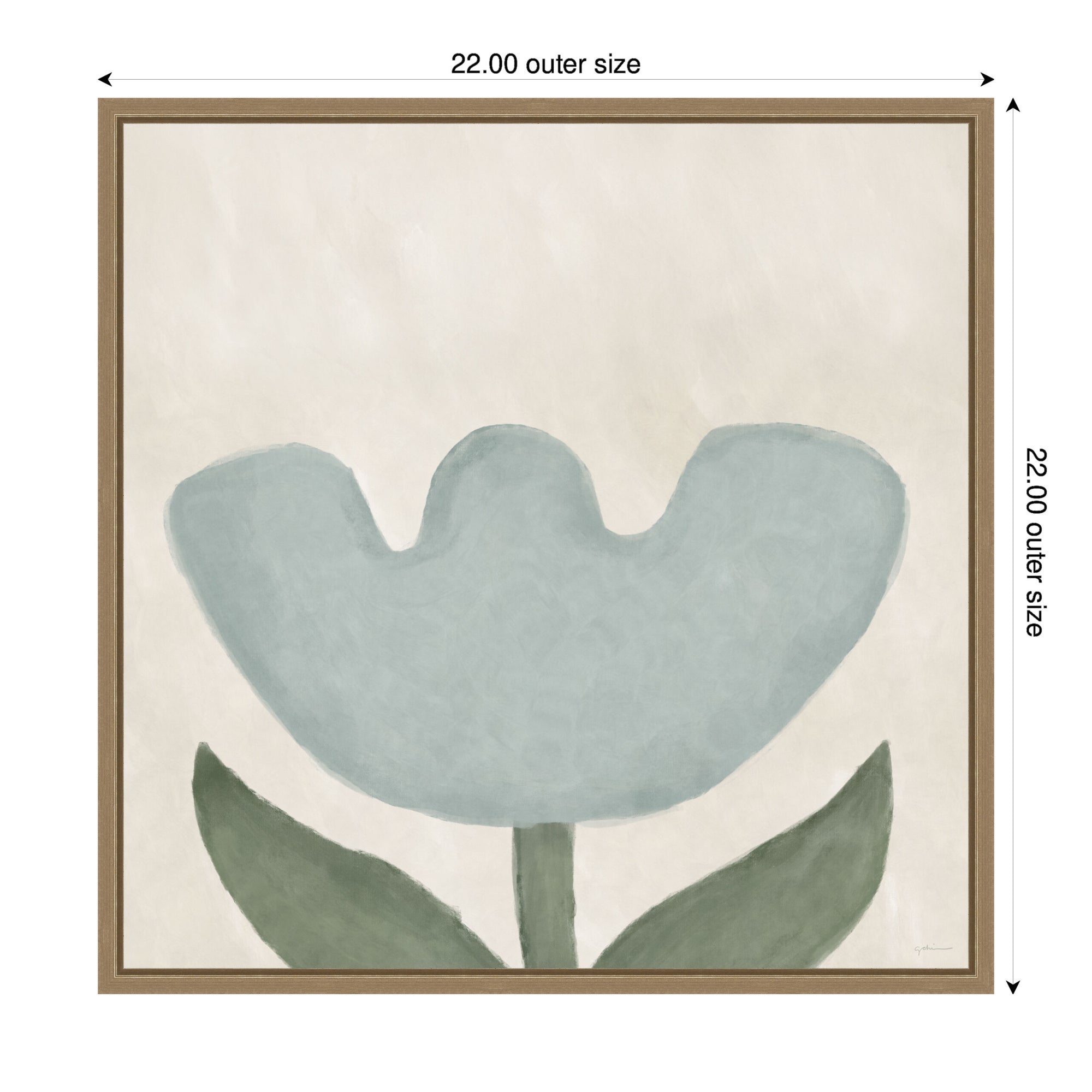 Blue Flower by Gabrielly Guedes Framed Canvas Wall Art Print