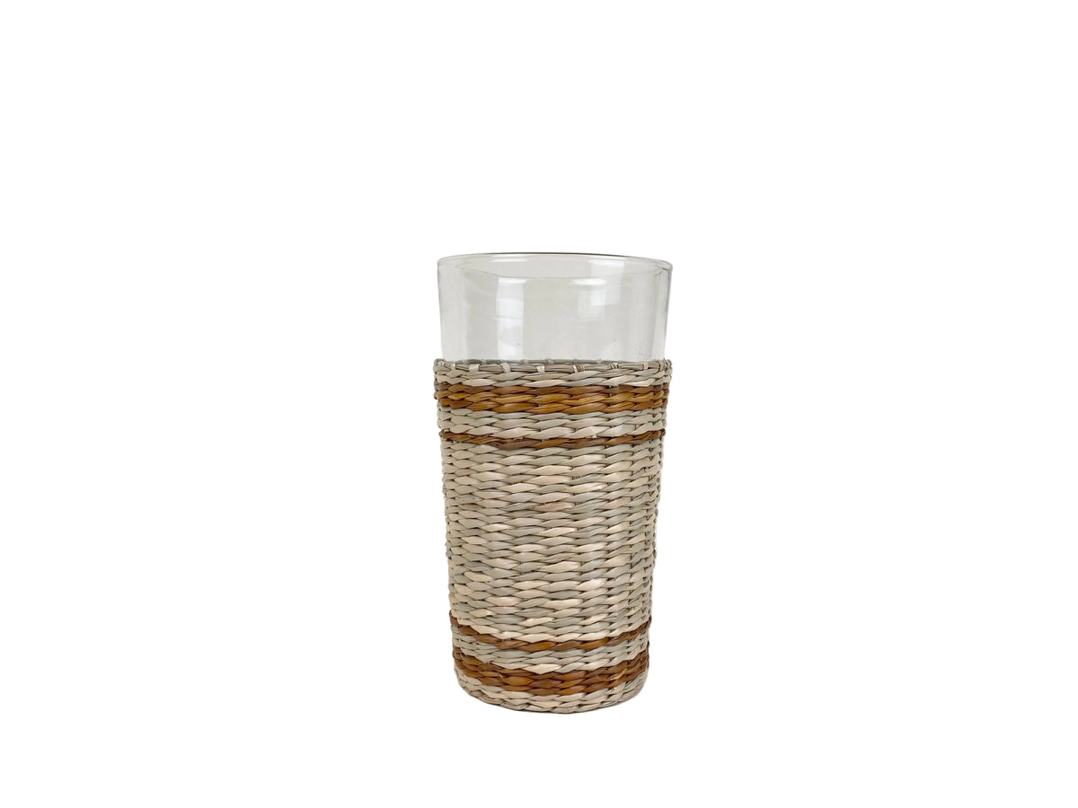 Seagrass Brown Stripe Highball Glass