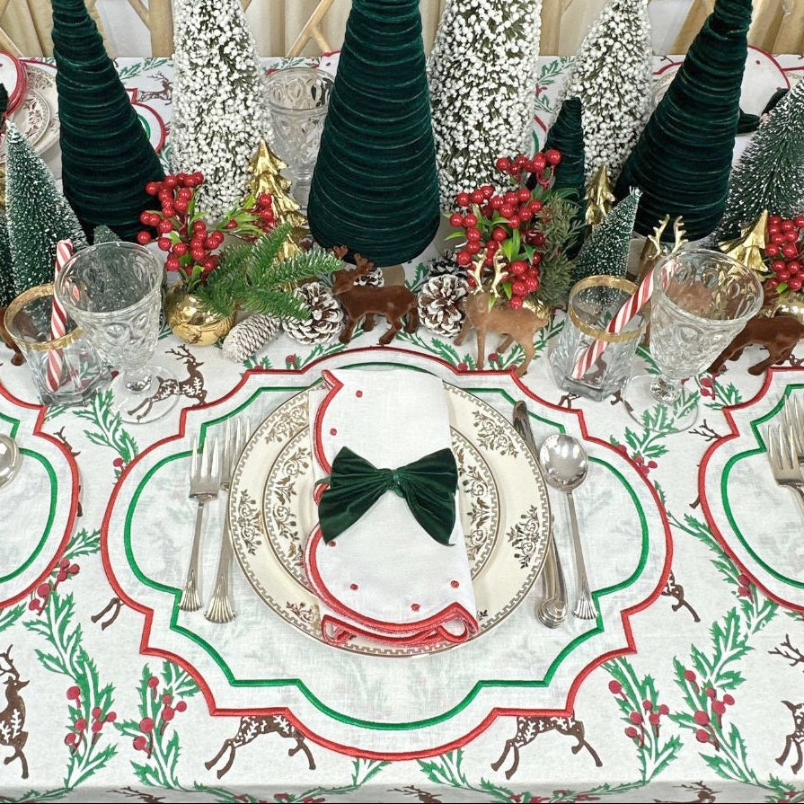 100% Linen - Studio Collection: Christmas Parker Placemats (Set of 4)
