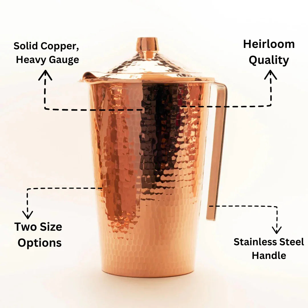 Gangotri Copper Water Pitcher with Lid - The Mayfair Hall