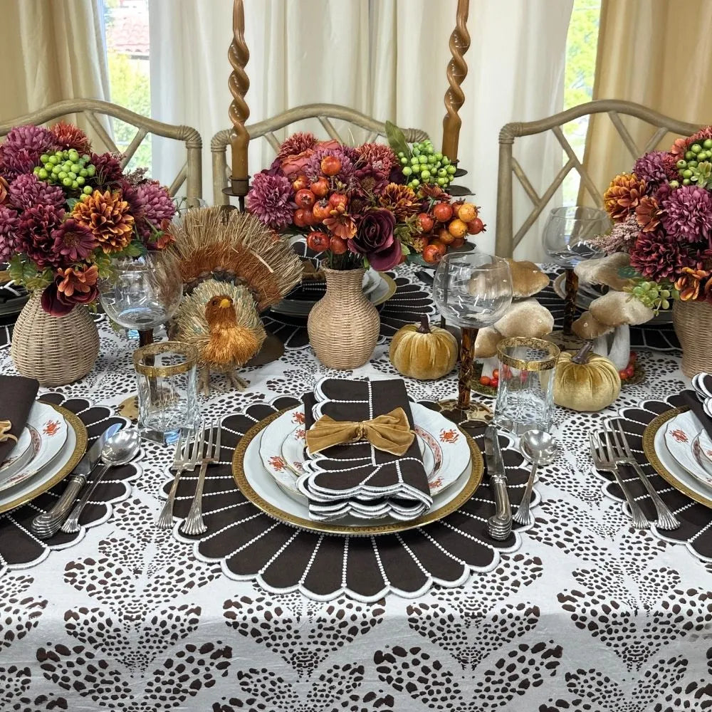 Pippa Placemat in Cocoa and White (Set of 4)