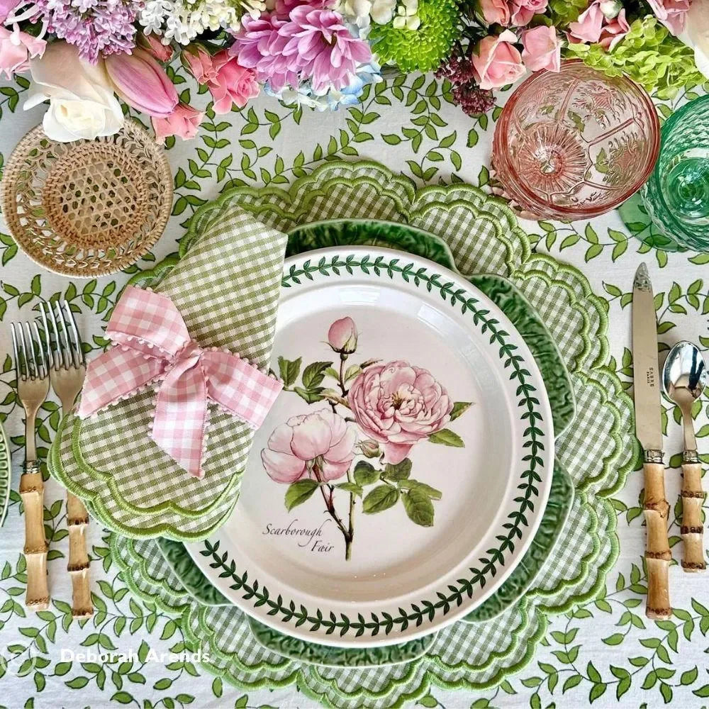 Green Leaves Cotton Tablecloth - The Mayfair Hall