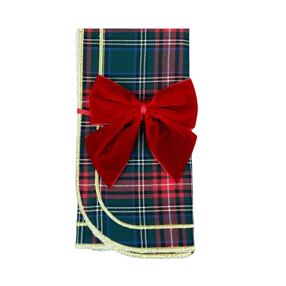 Velvet Bow Napkin Ties in Red (Set of 4)