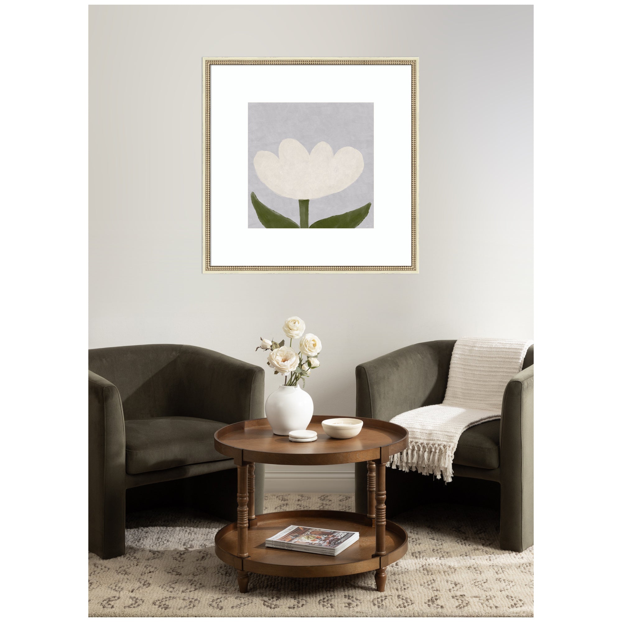 White Tulip by Gabrielly Guedes Framed Wall Art Print
