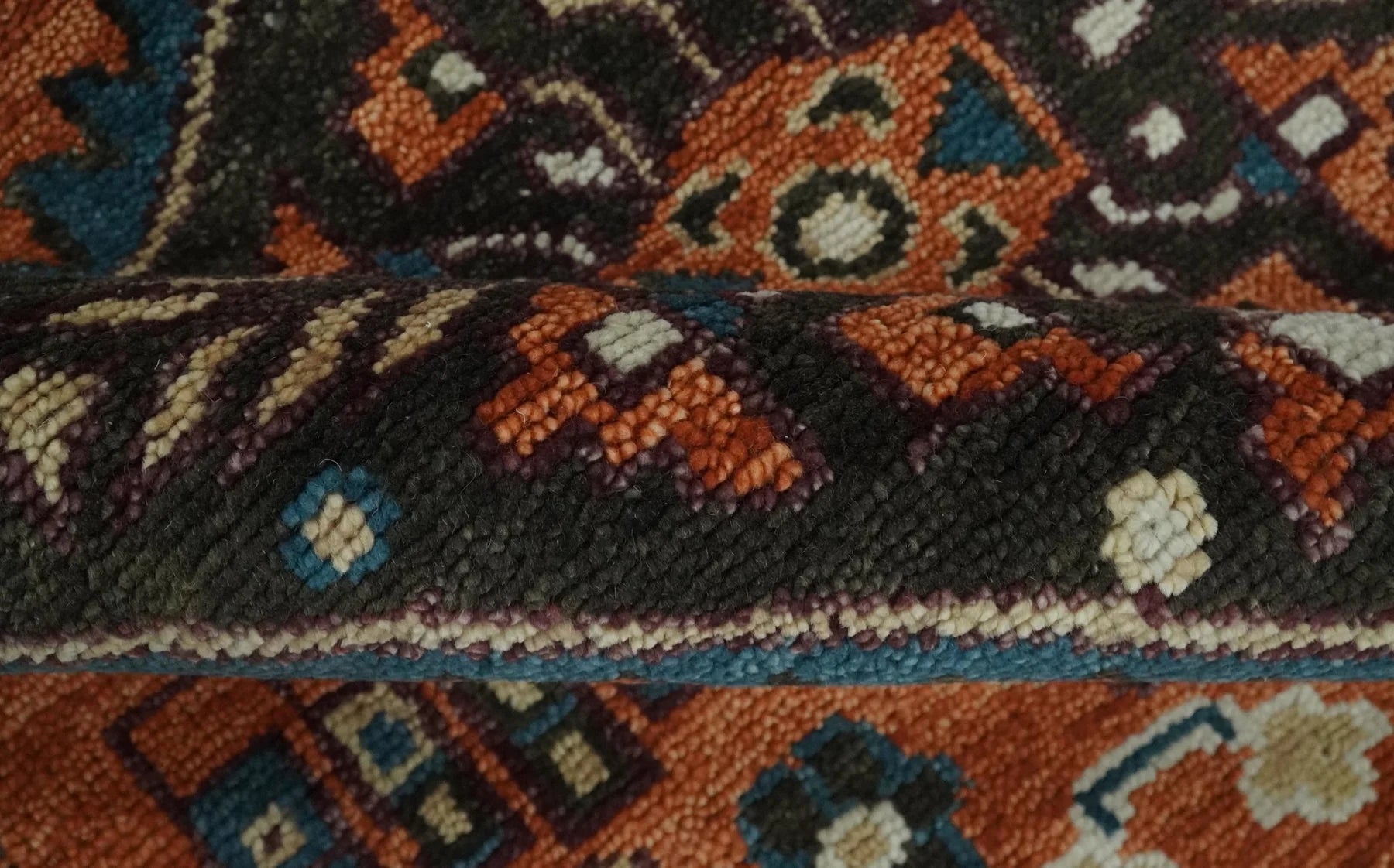 Rust, Ivory, and Brown Oriental Traditional Hand knotted Multi Size Area Rug