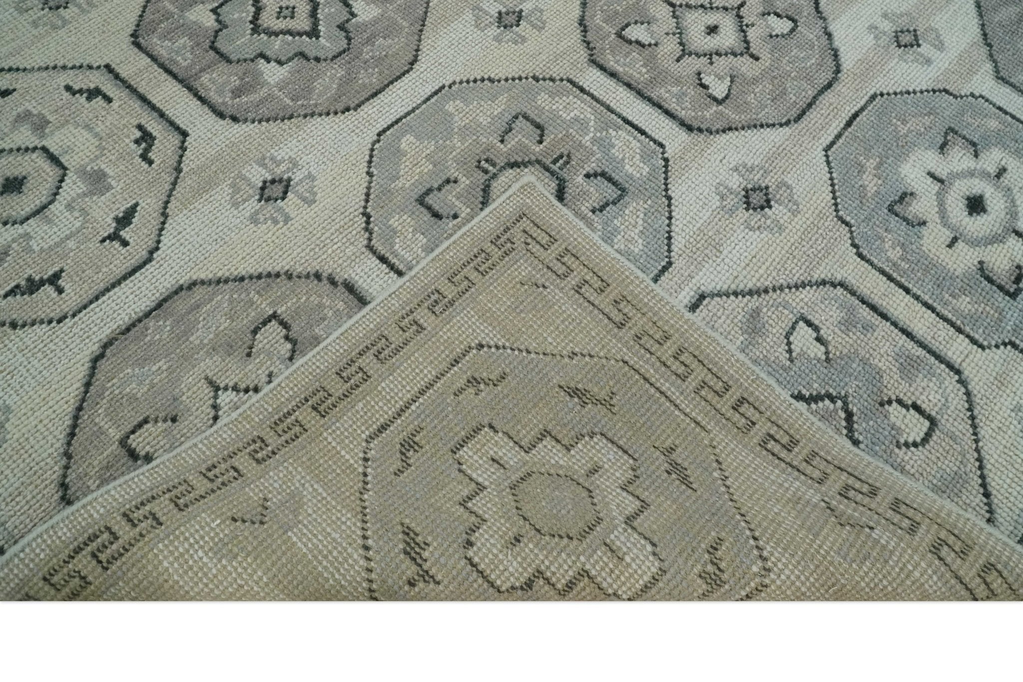 6x9, 8x10, 9x12, 10x14 and 12x15 Hand Knotted Turkish Silver, Beige and Gray Traditional Antique Persian Low Pile Area Rug | TRD2758 - The Rug Decor