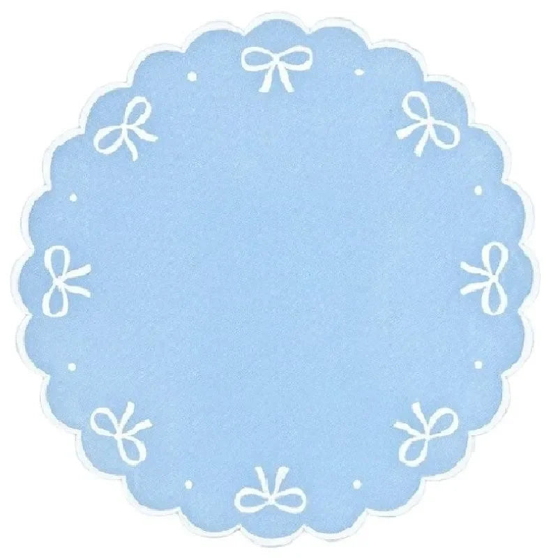 Juliet Bows Cotton Placemat in Blue (Set of 4) - The Mayfair Hall