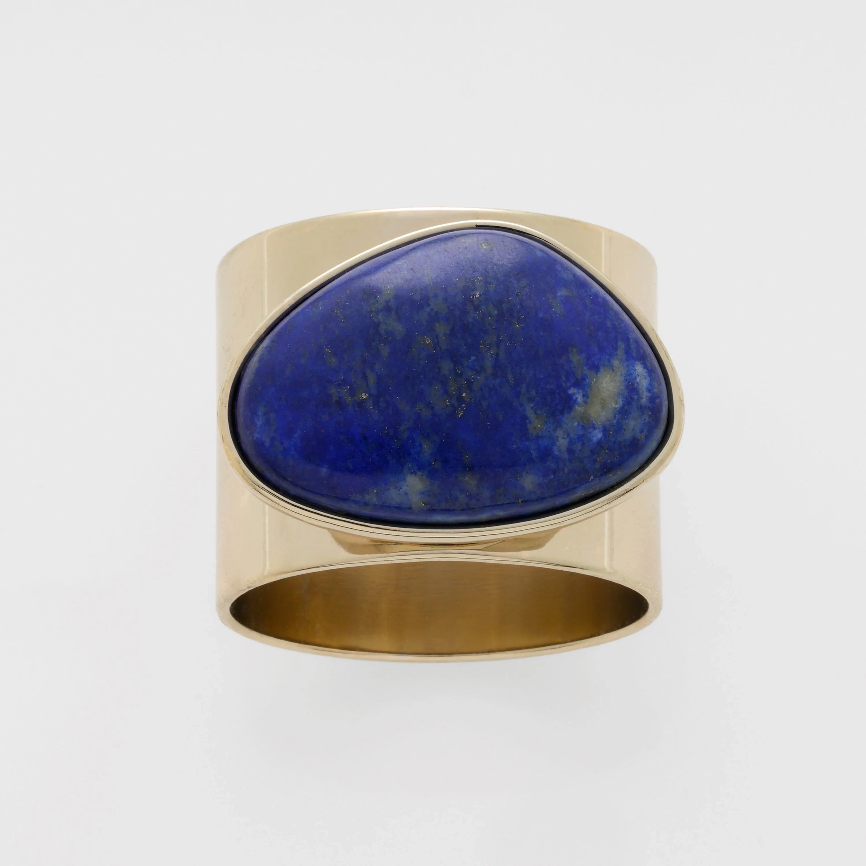 Gilt edge shell napkin rings, lapis lazuli, set of two - The Mayfair Hall