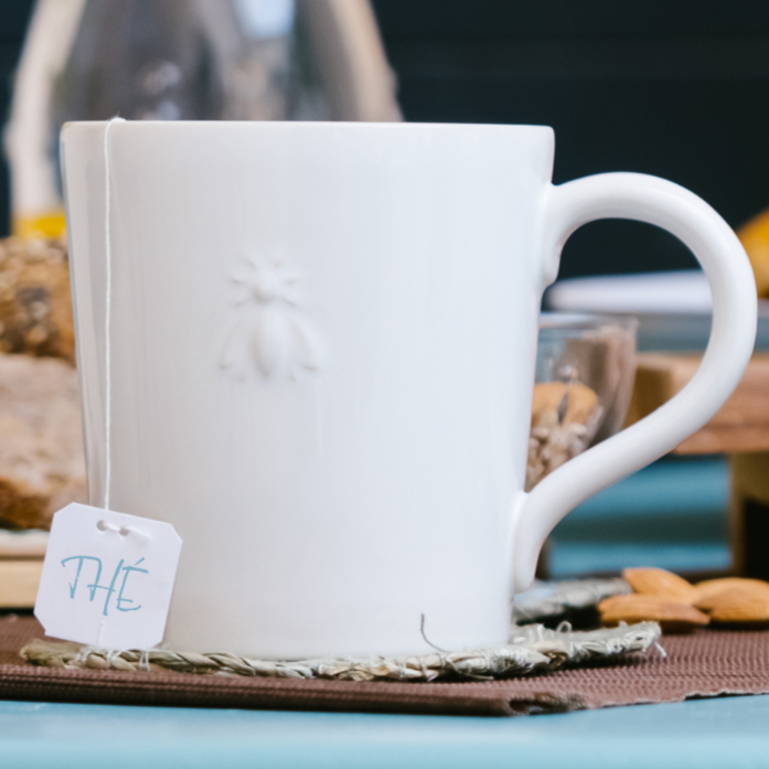 Bee Ceramic Coffee Mugs — Set of 2