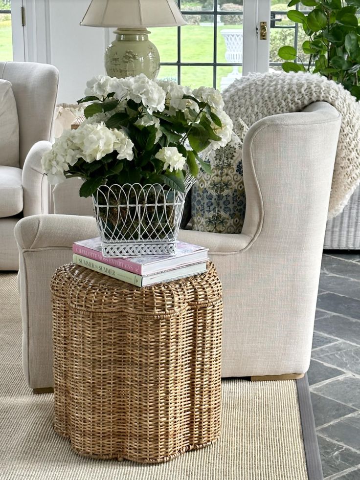 Scalloped Storage Ottoman