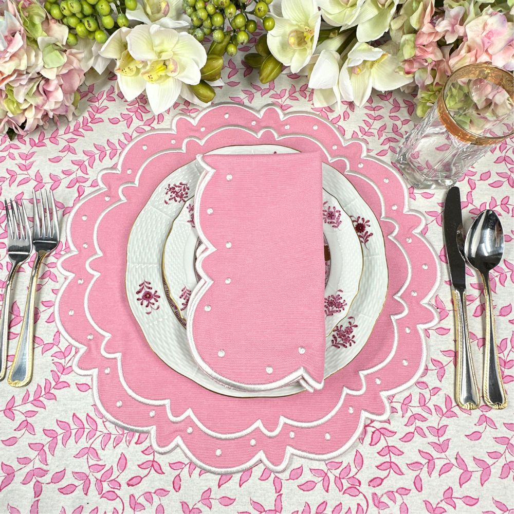 2025 Pink Leaves - Tablecloth