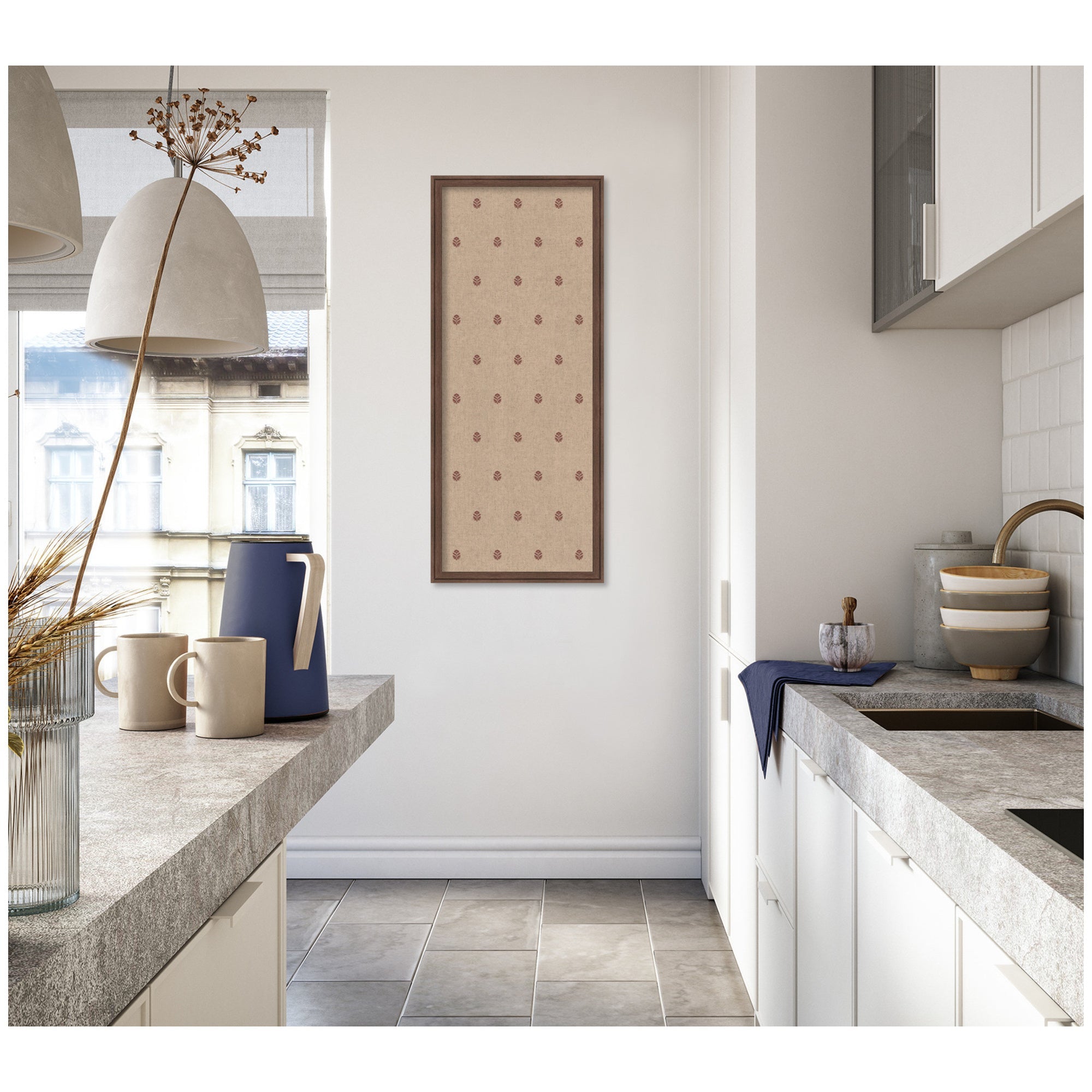 Pinboard Red Botanical Block Print