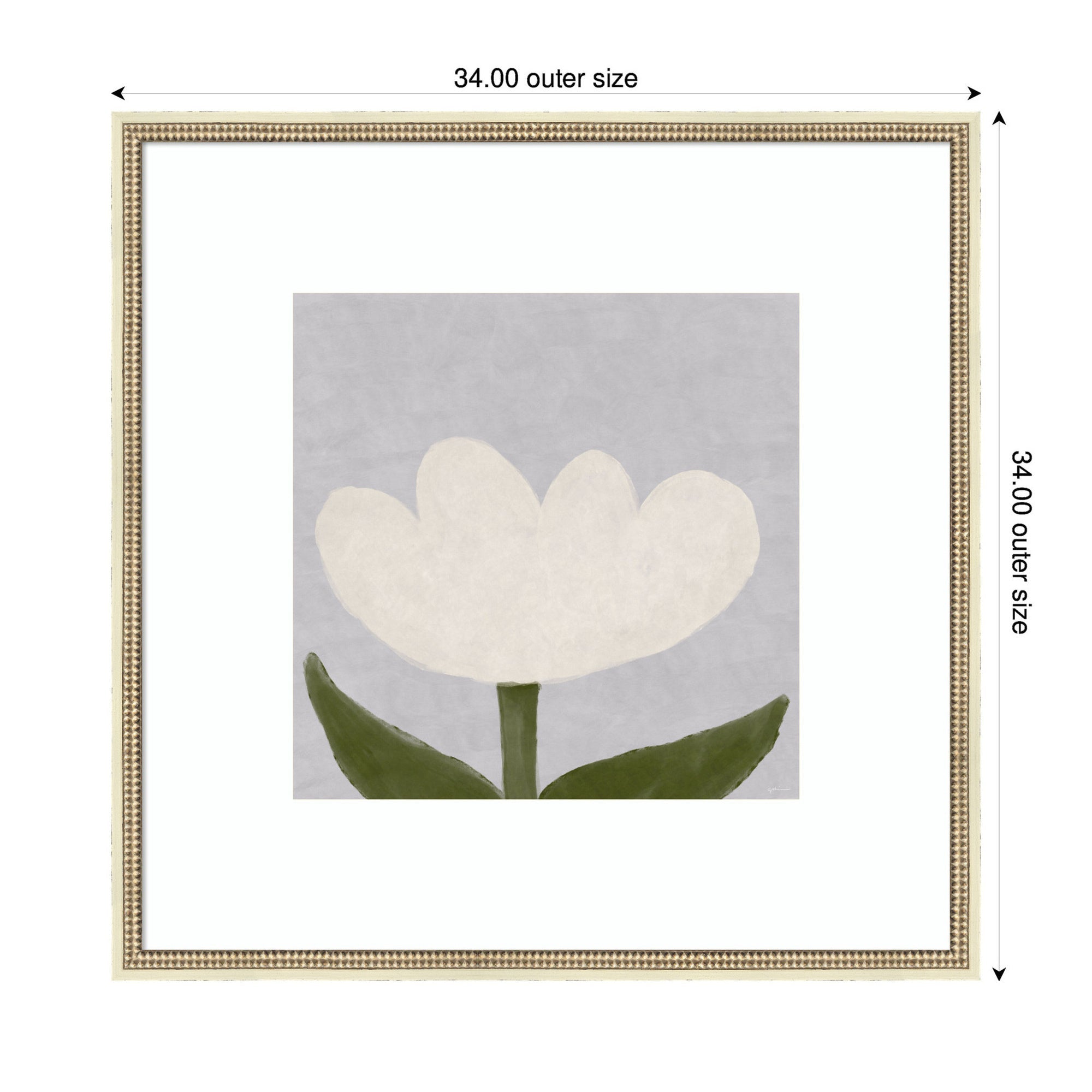 White Tulip by Gabrielly Guedes Framed Wall Art Print